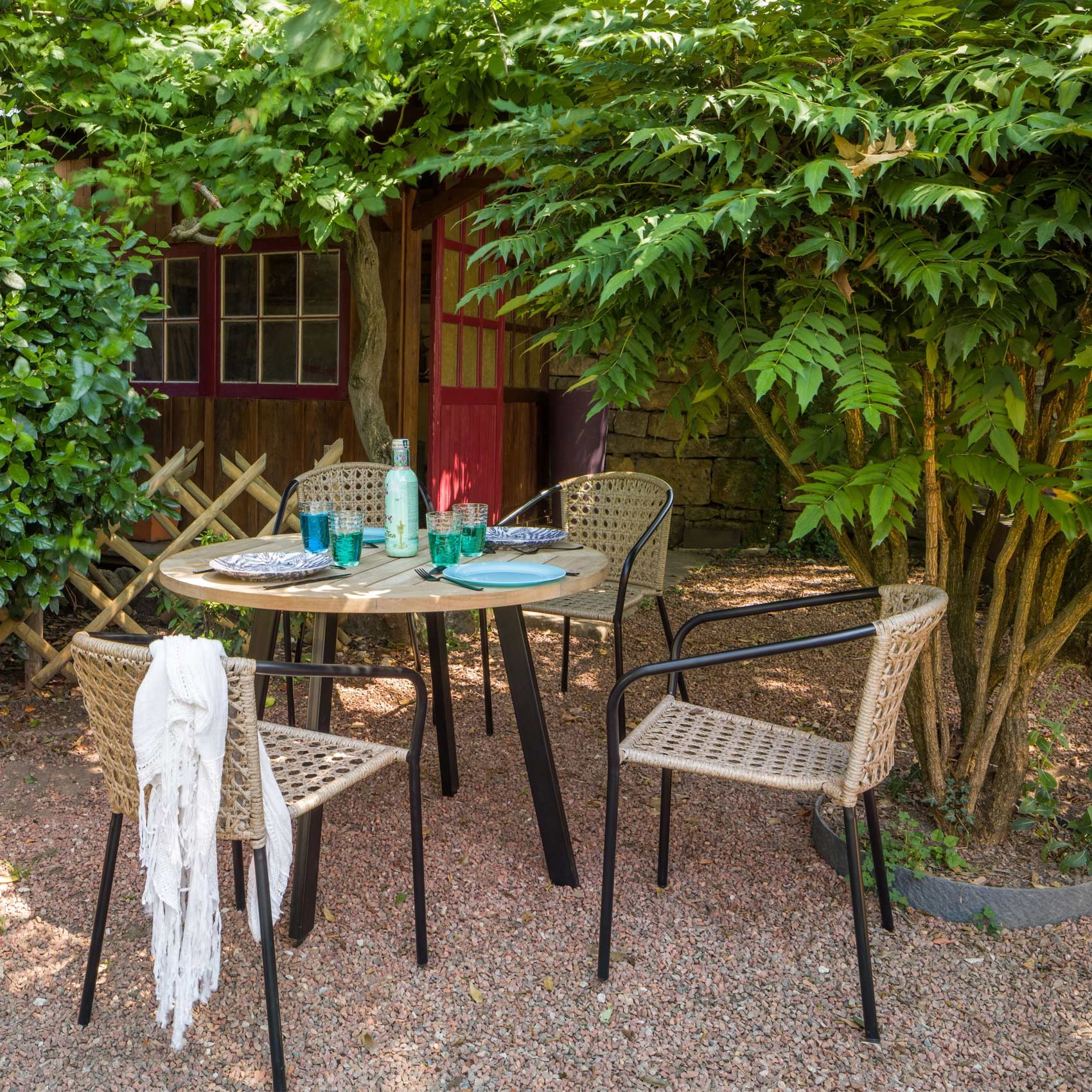 Fauteuil en résine tressée façon cannage — vue 6