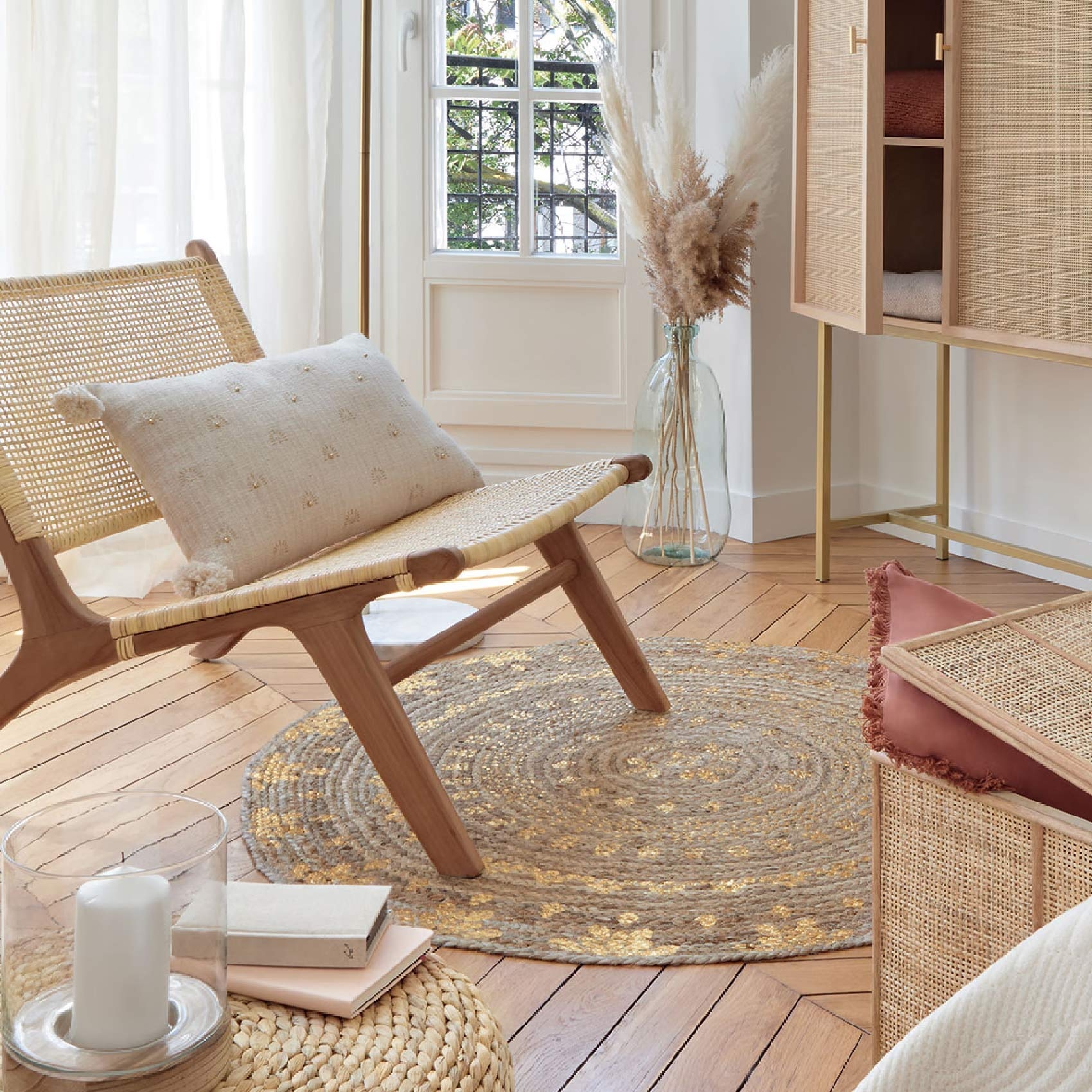 Tapis rond en jute Gold Shine — vue 5