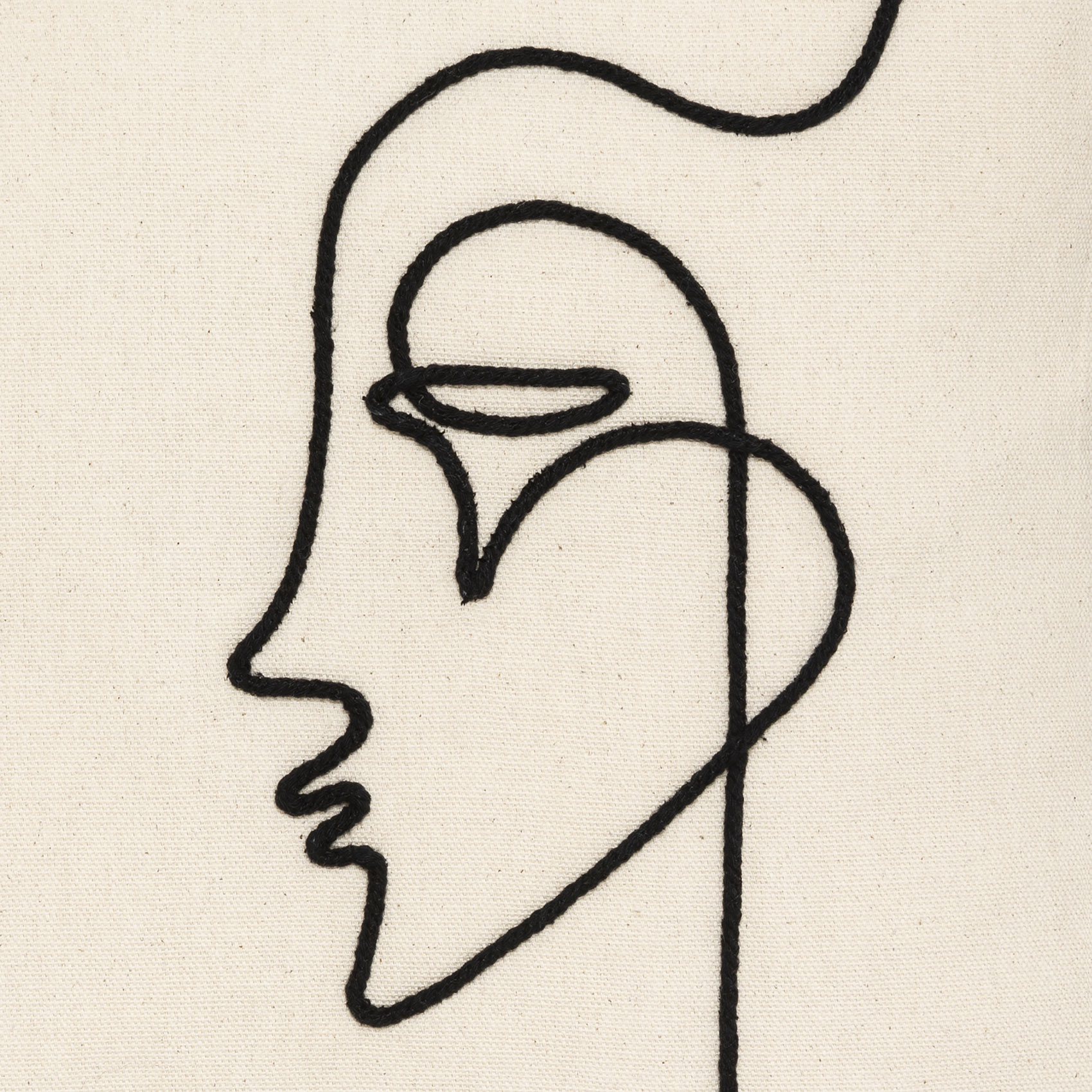 Housse de coussin visage en corde — vue 3