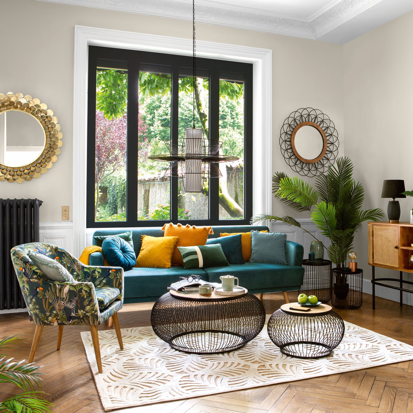 Canapé convertible 3 places en velours — vue 4