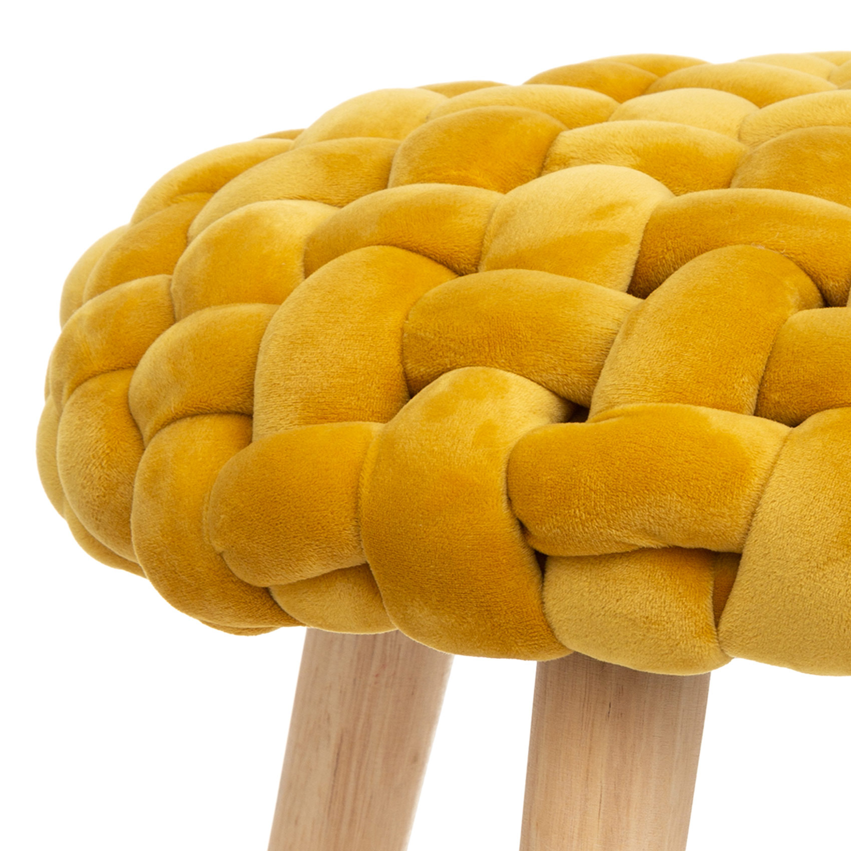 Tabouret déco en tricot de velours — vue 3