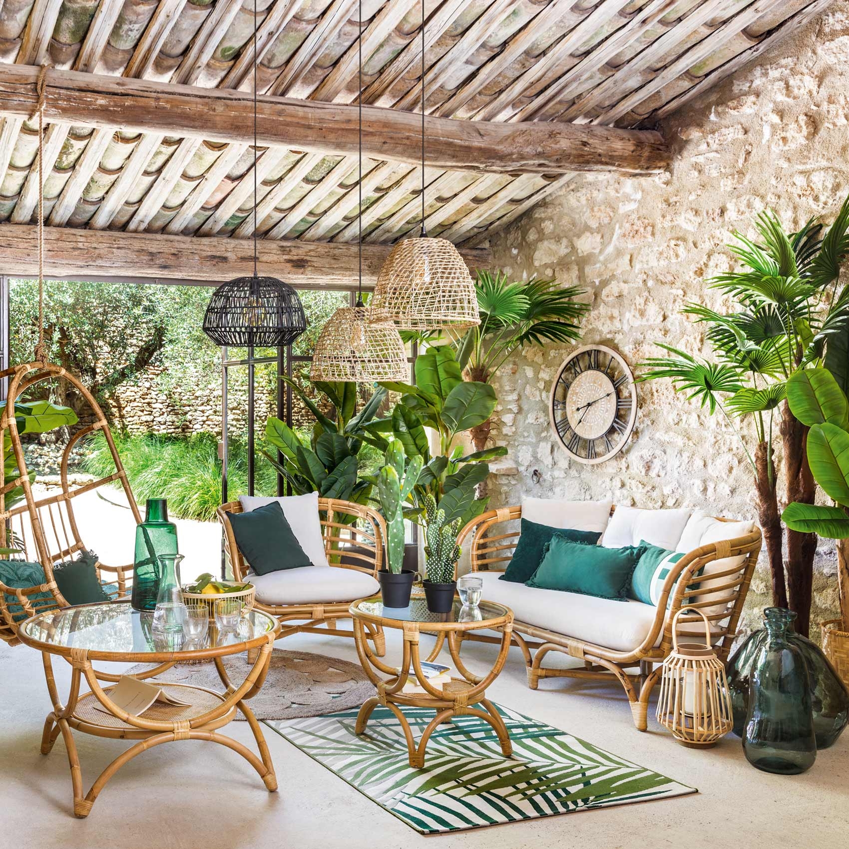 Canapé 3 places en rotin — vue 5