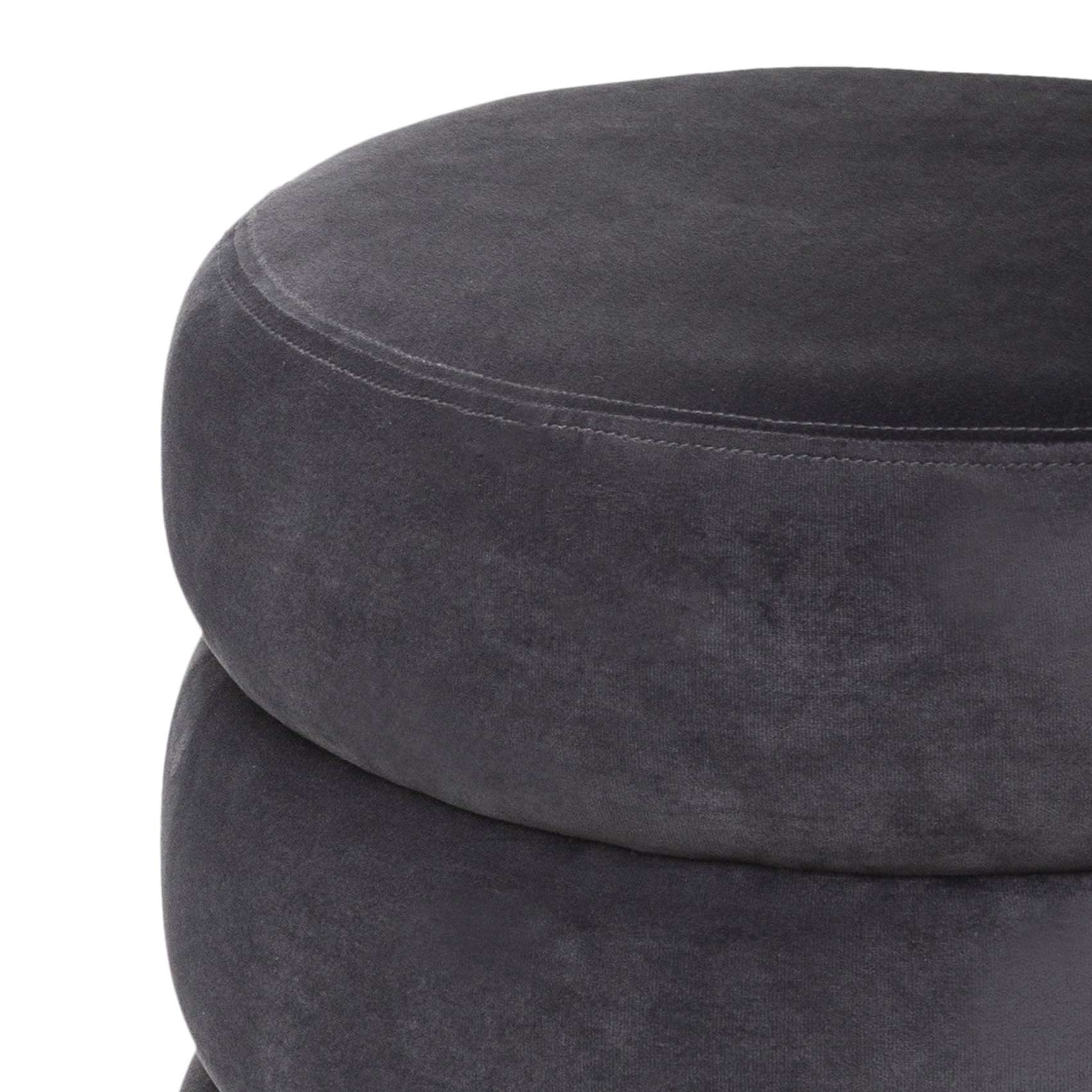 Pouf rond en velours — vue 3
