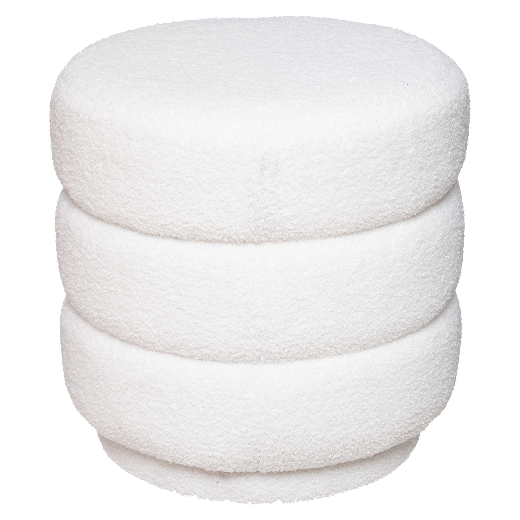Pouf en velours et bouclettes