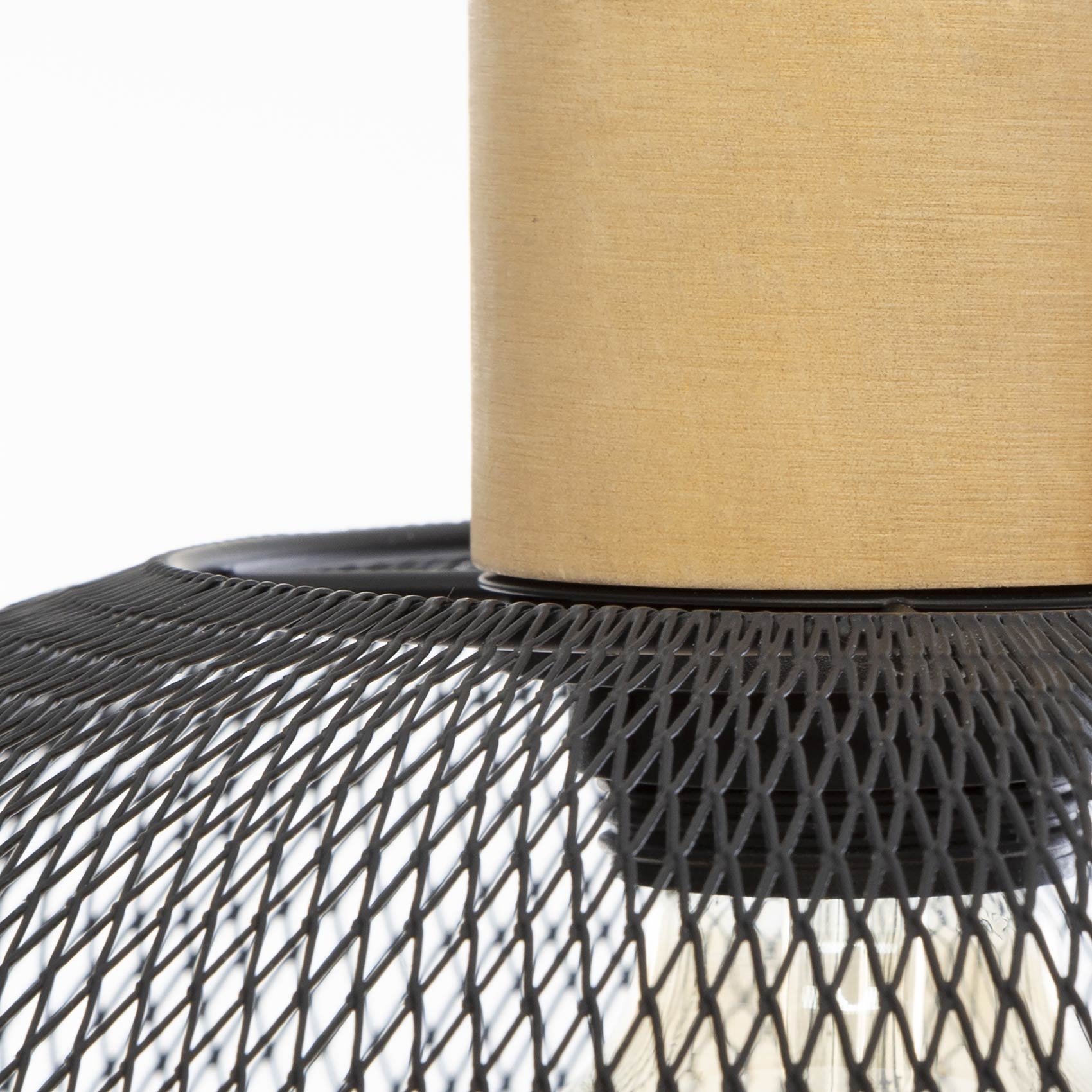 Suspension cloche en métal et bois — vue 3
