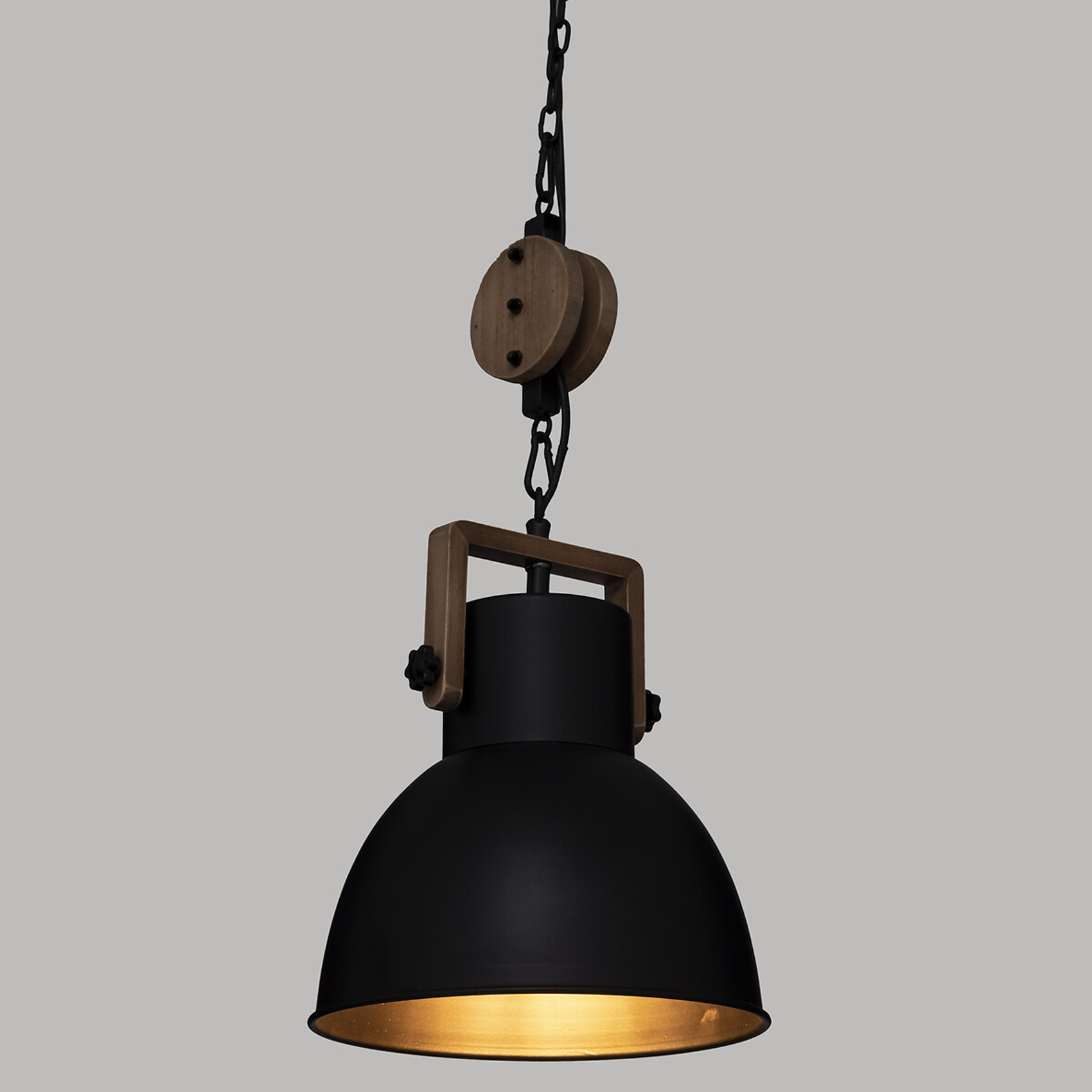 Suspension avec poulie en métal et bois — vue 5