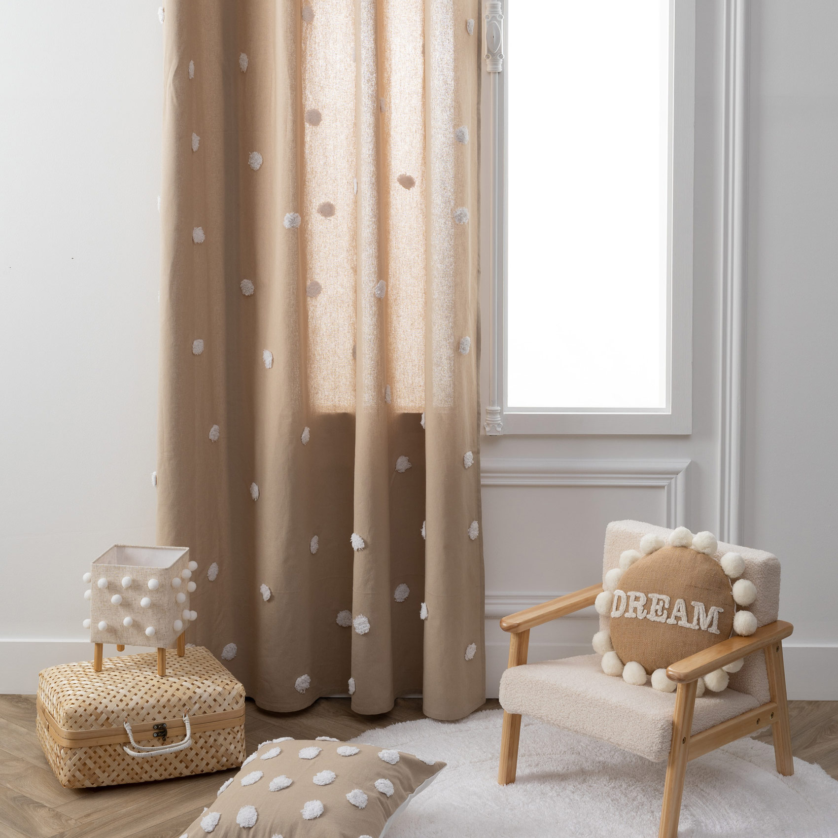 Coffre à jouets en intissé et pompons — vue 5