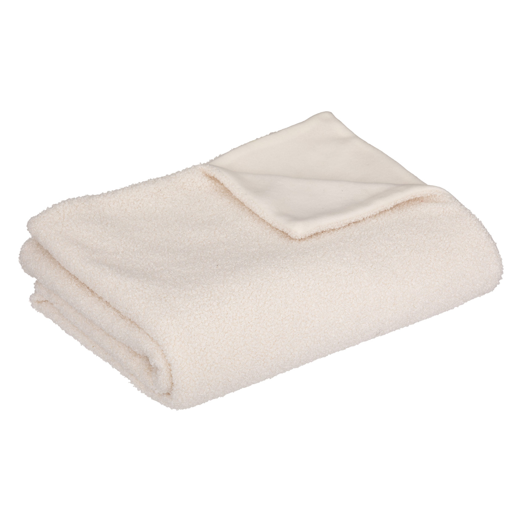 Plaid uni en polaire et bouclette