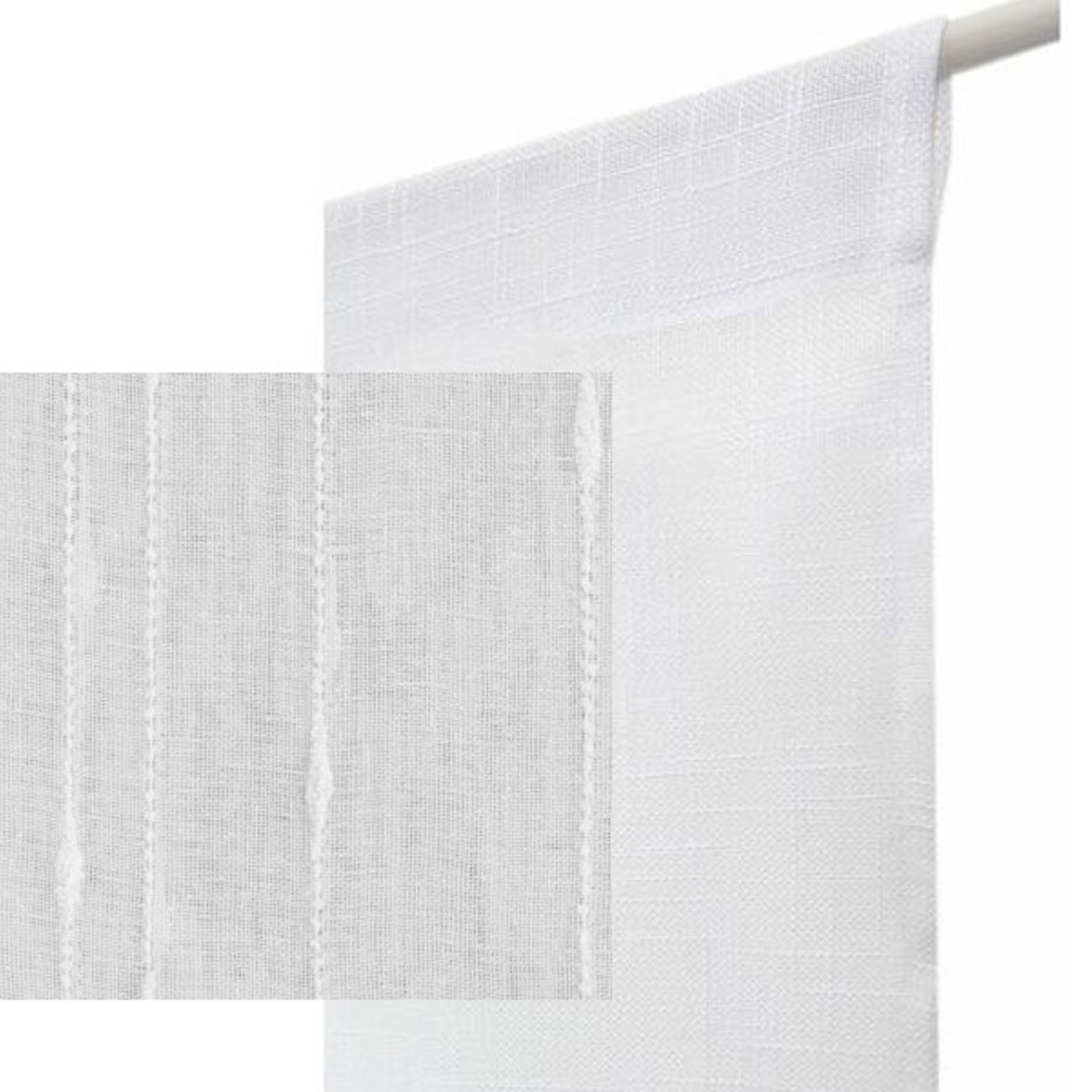 Paire de petits voilages droits à rayures — vue 3