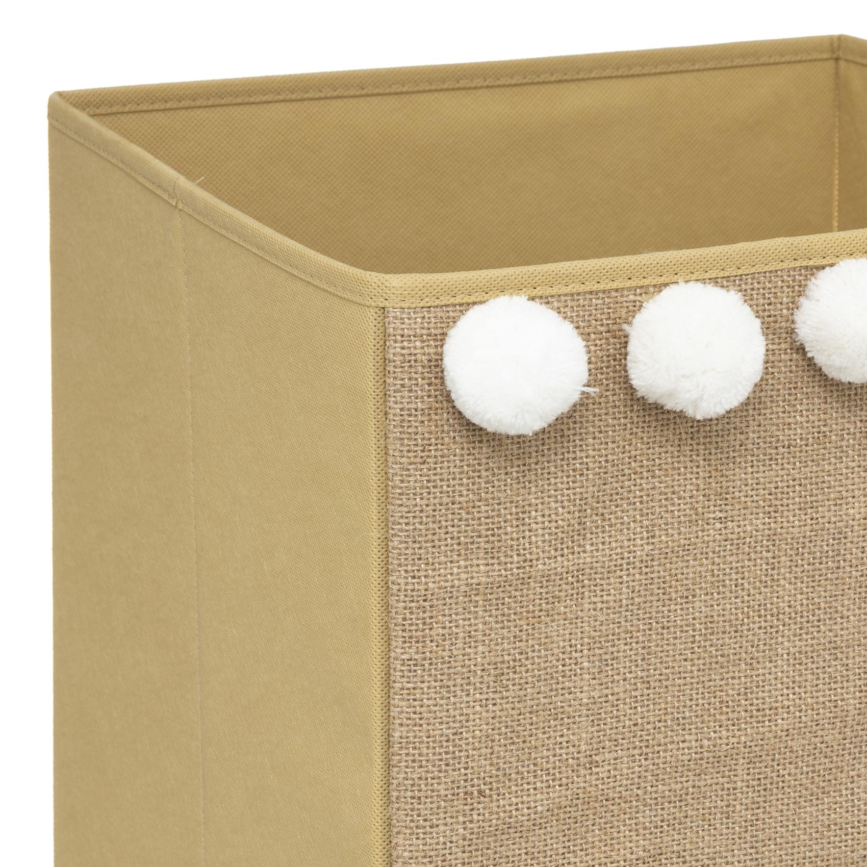 Panier de rangement en jute avec pompons — vue 3