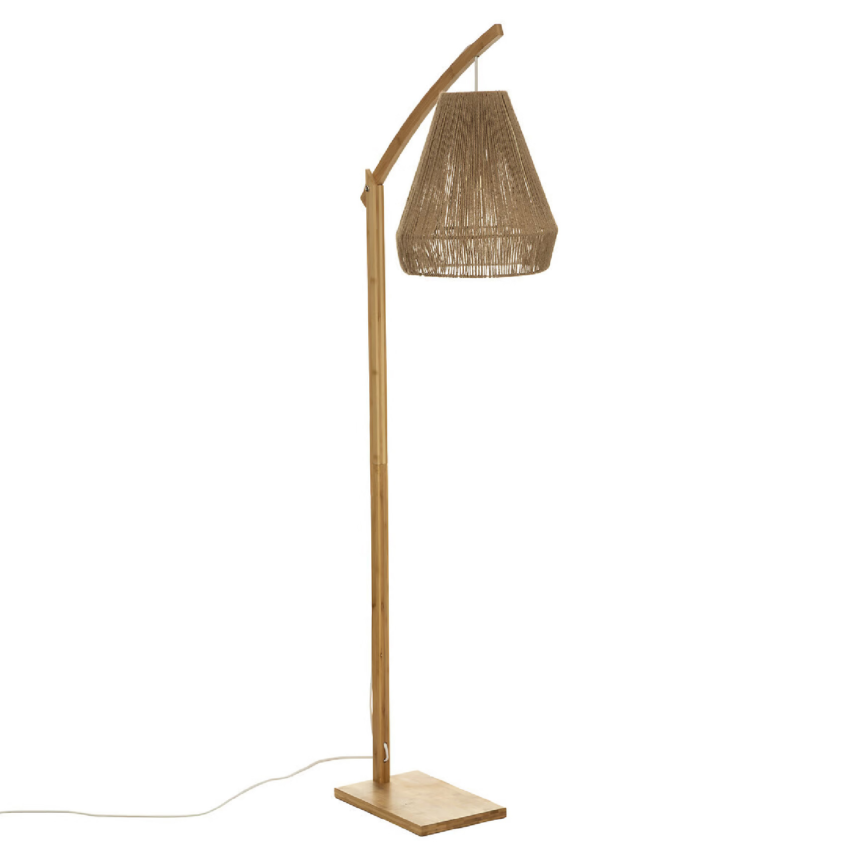 Lampadaire bohème bambou et corde