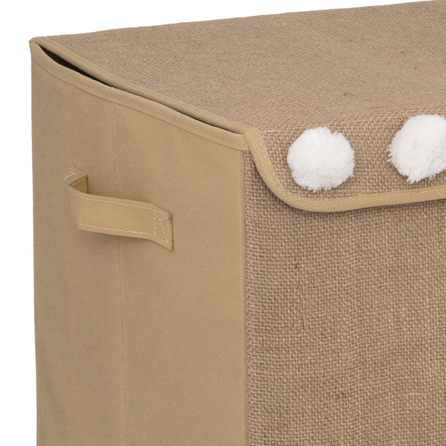 Coffre à jouets en intissé et pompons — vue 3