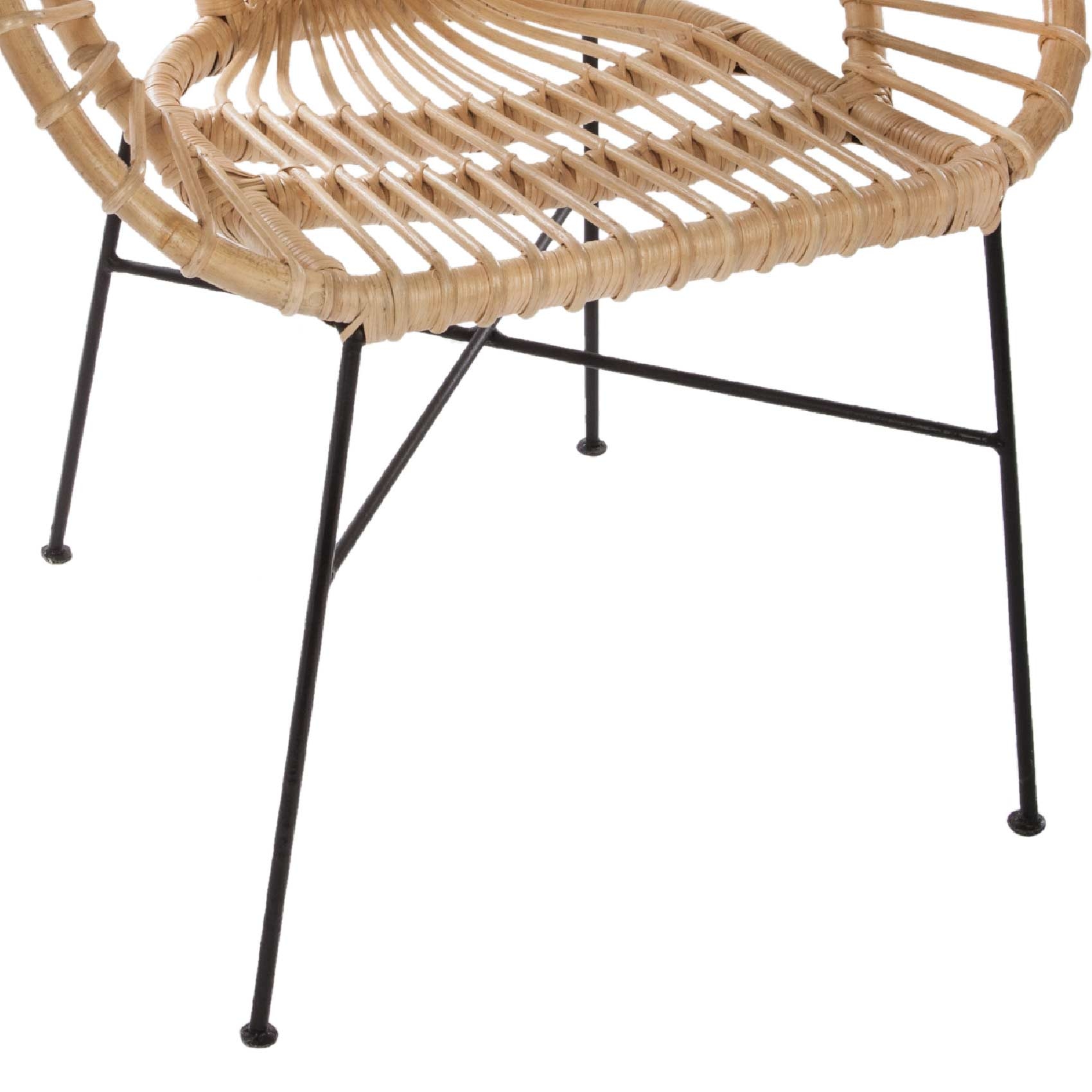 Fauteuil en métal et rotin — vue 4