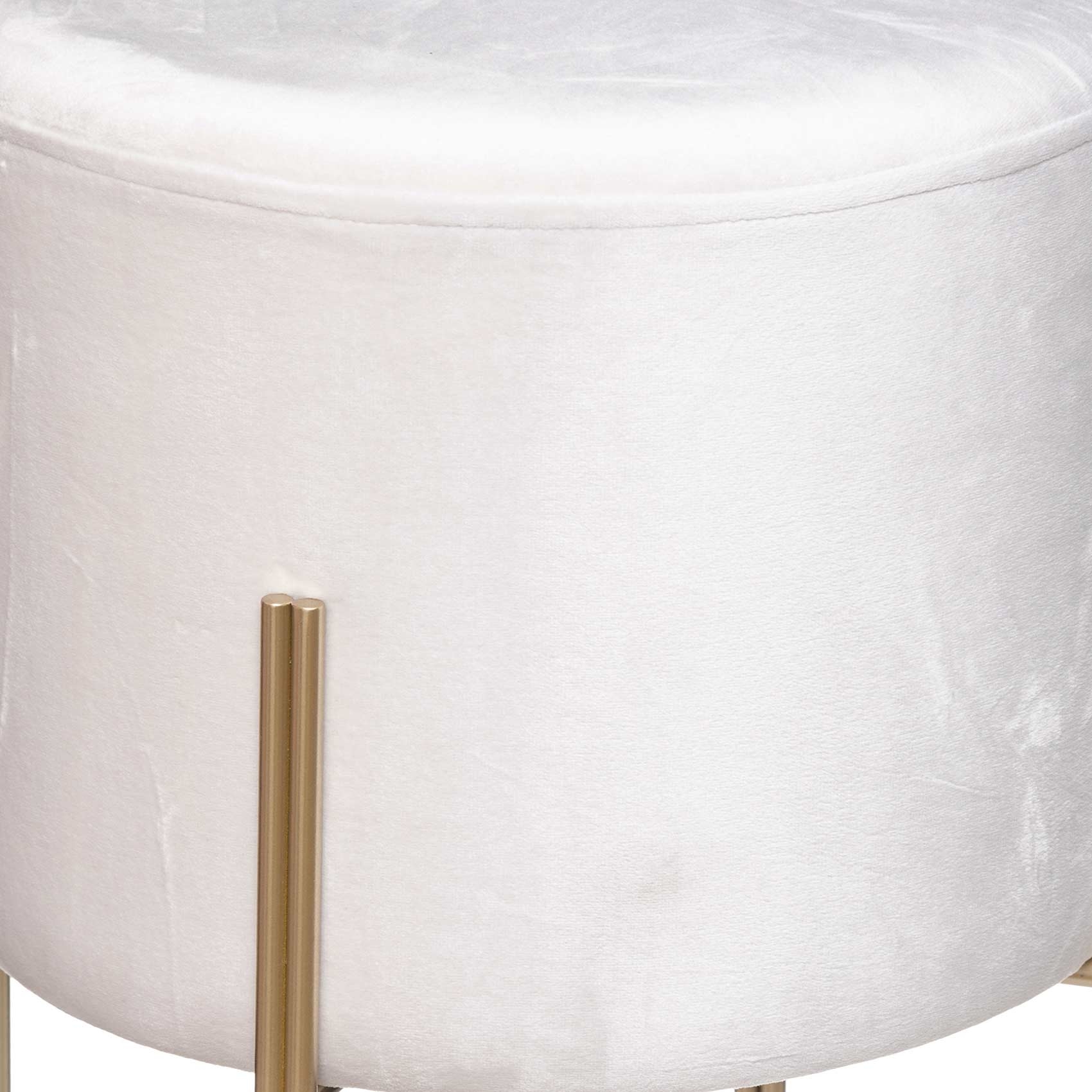 Pouf rond en métal et velours — vue 5