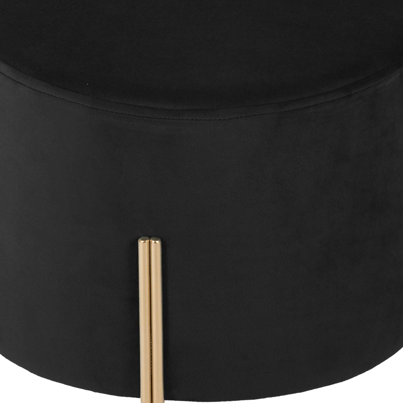 Pouf rond en métal et velours — vue 3