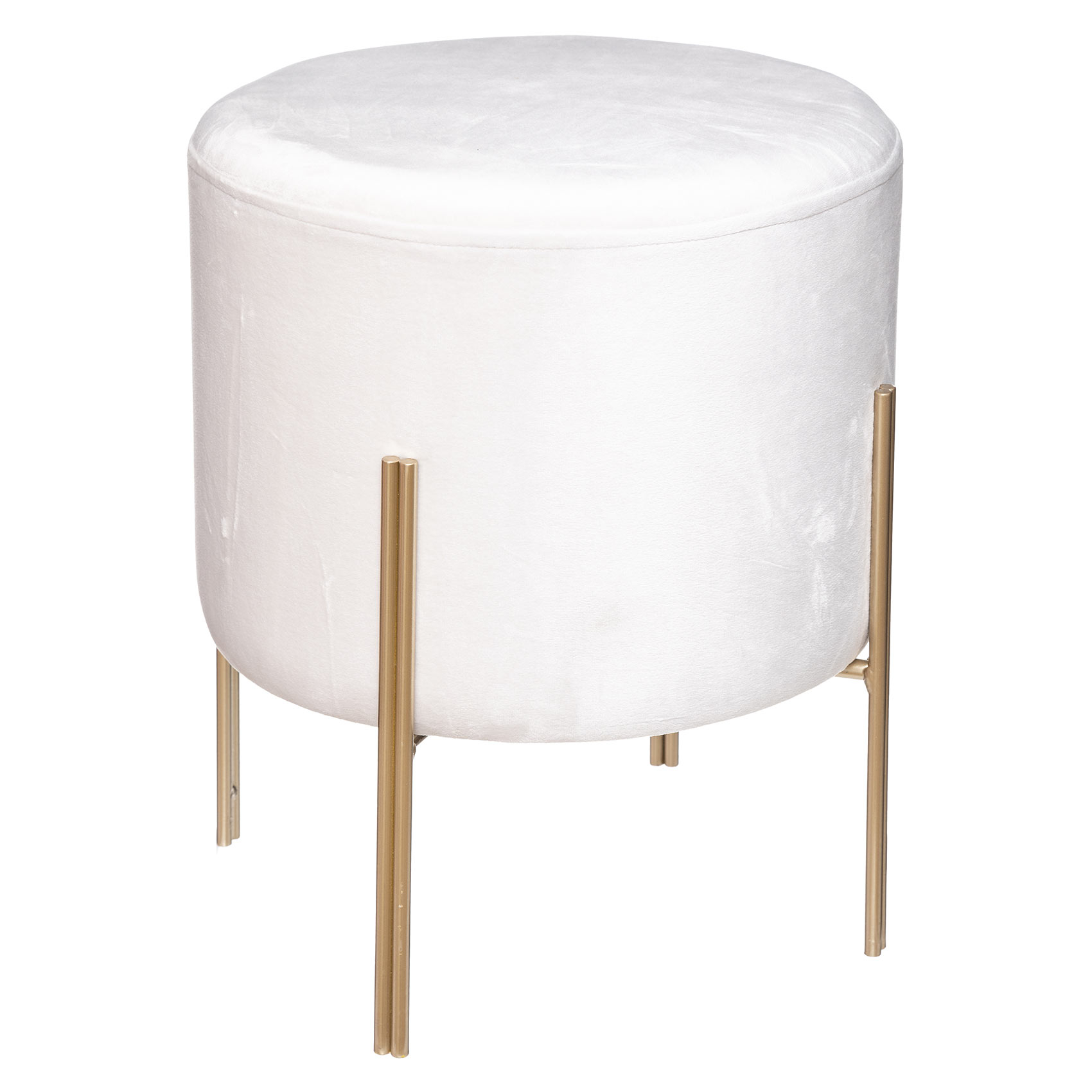 Pouf rond en métal et velours — vue 4