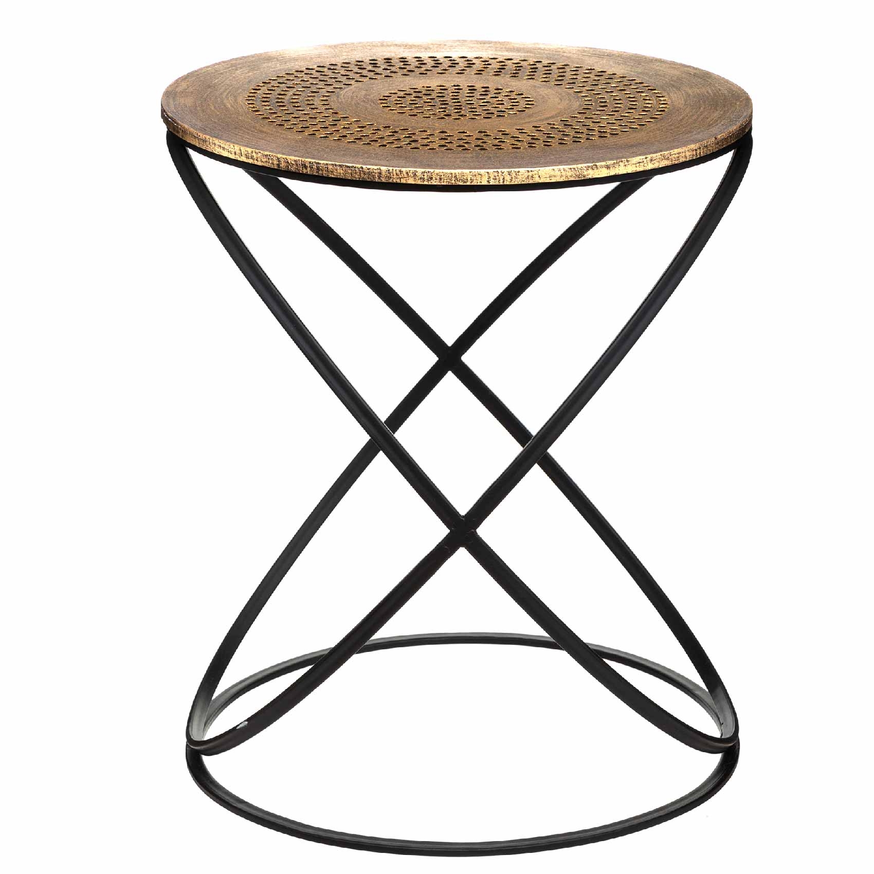 Tables gigognes avec plateau ethnique cuivré — vue 4