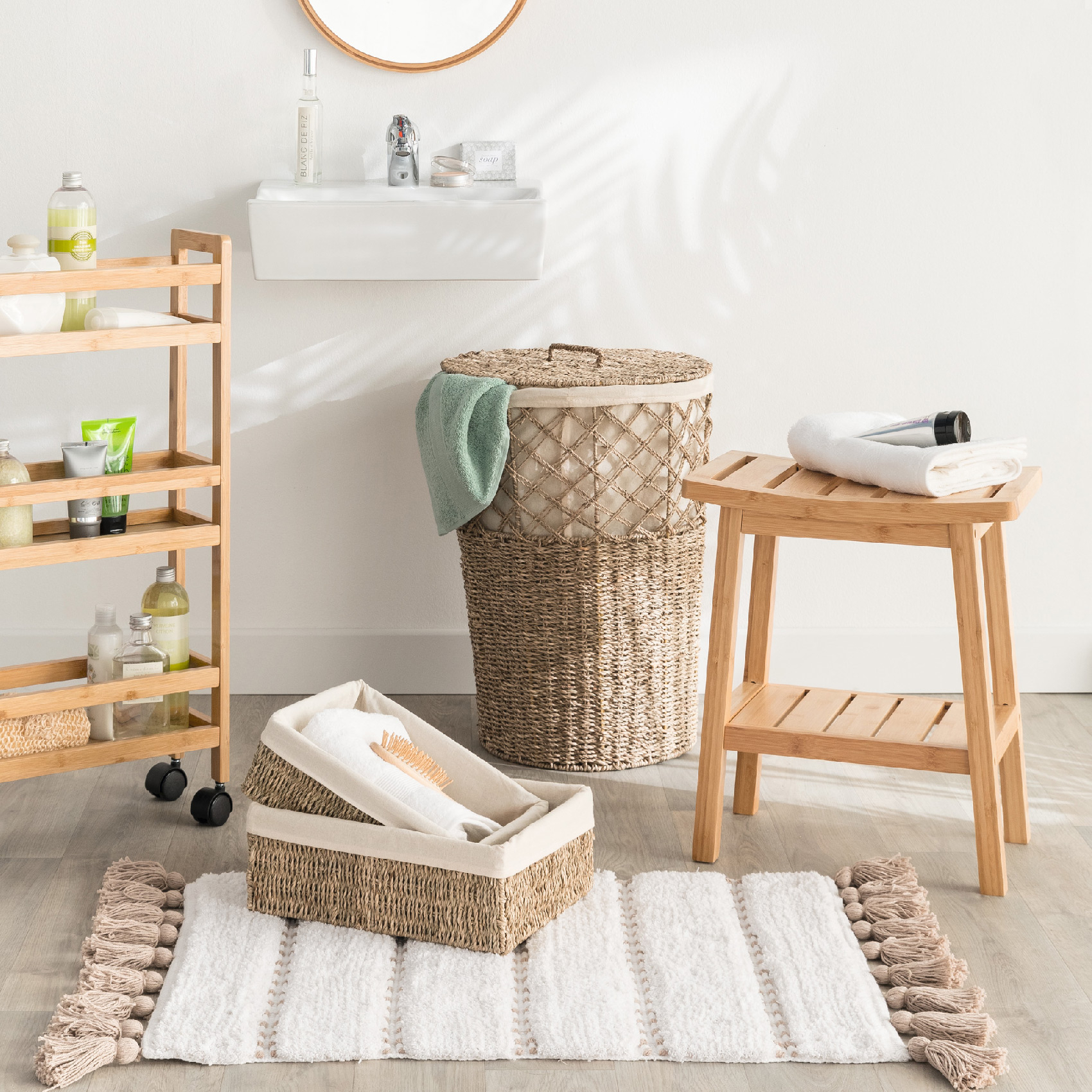Tabouret de rangement en bambou — vue 5