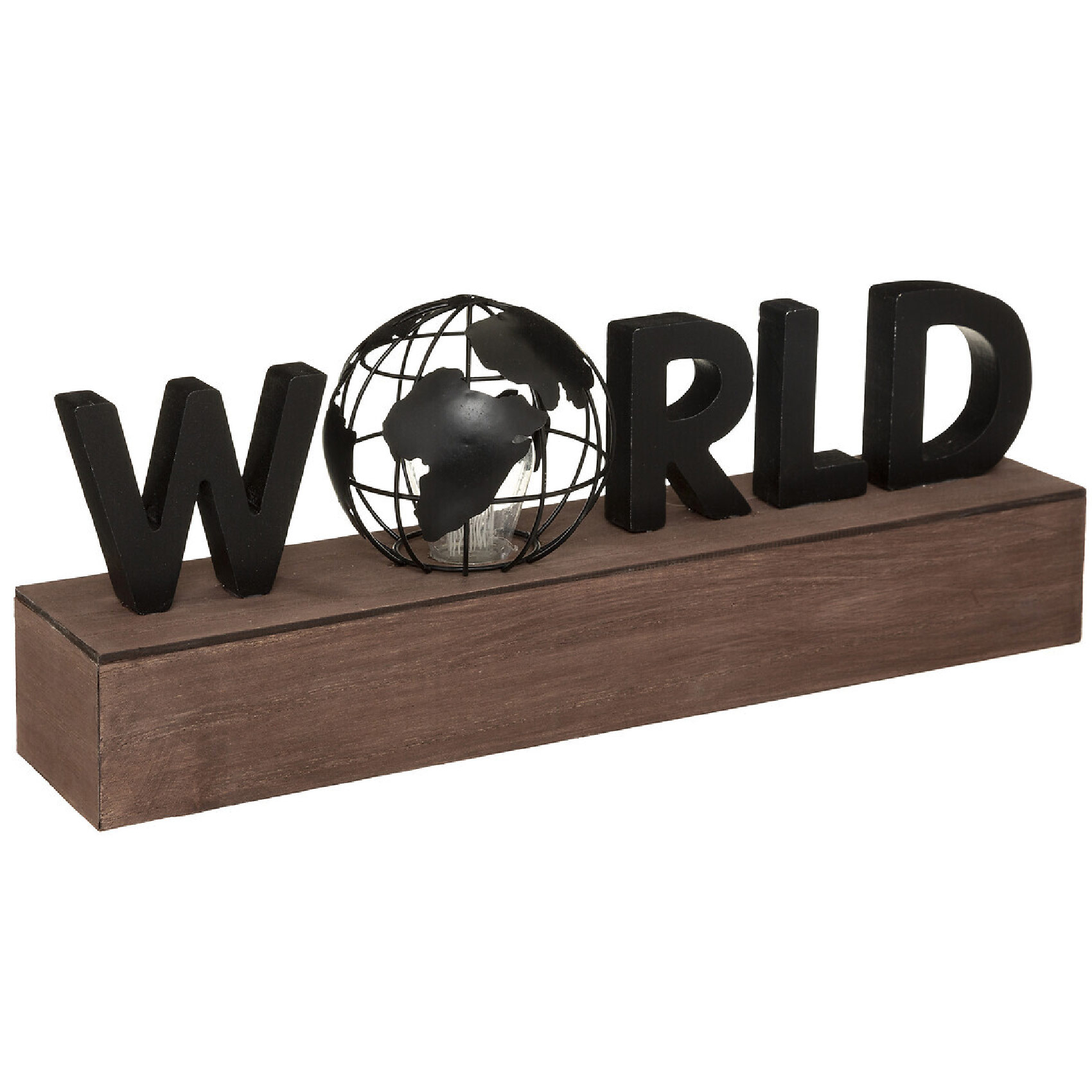 Lampe avec mot WORLD