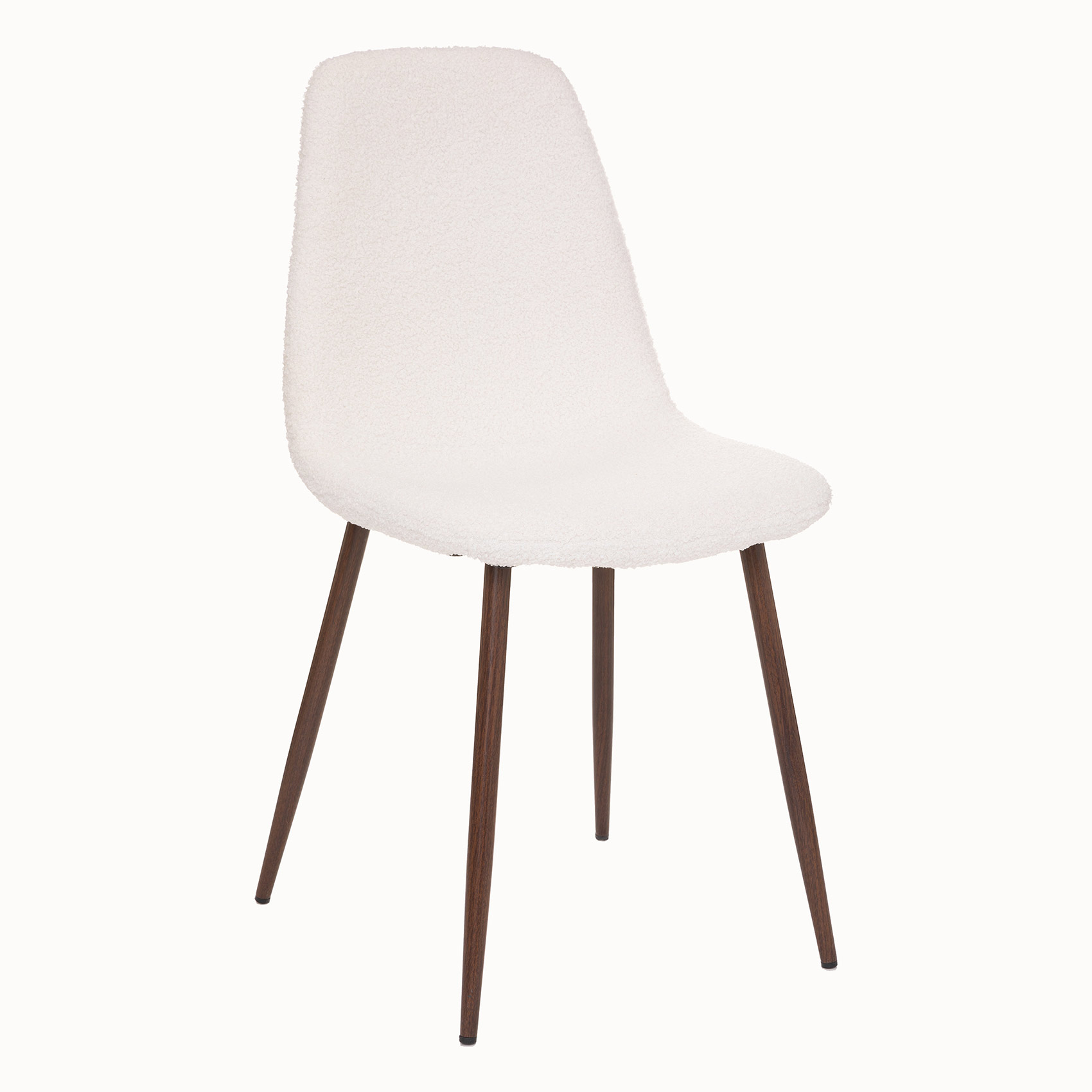 Lot de 2 chaises en imitation noyer à bouclette