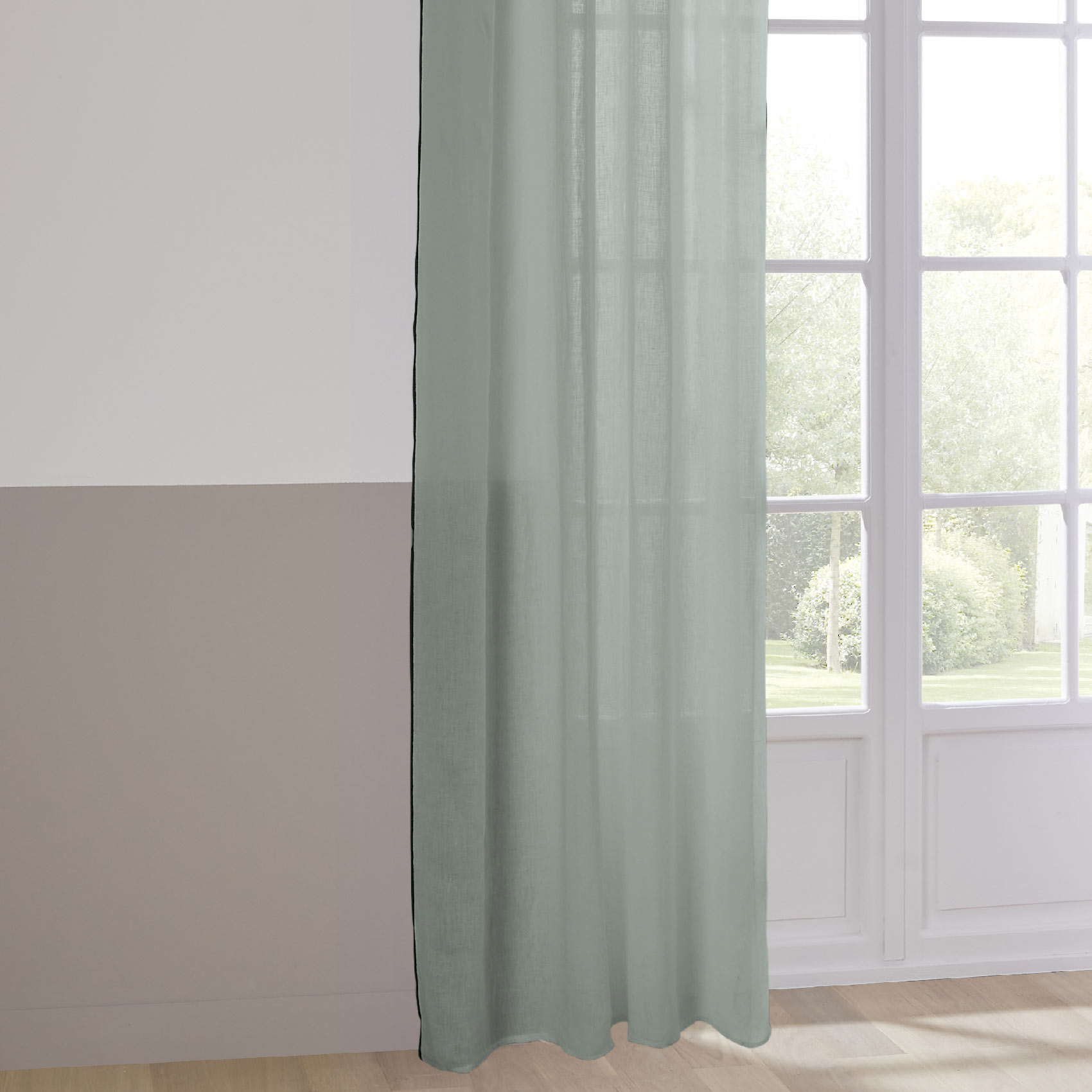Rideau Voilage  100% lin bourdon noir — vue 5