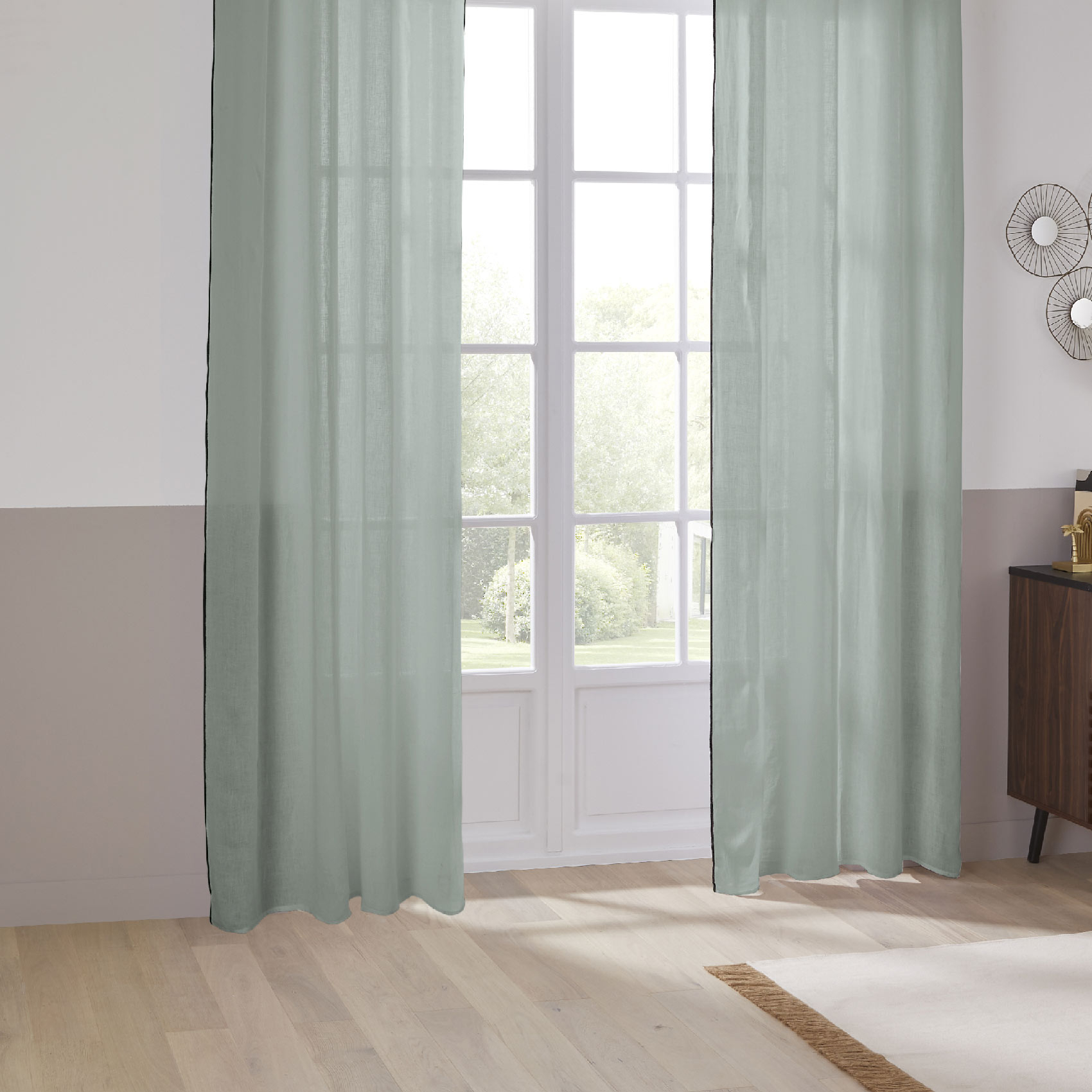 Rideau Voilage  100% lin bourdon noir — vue 4