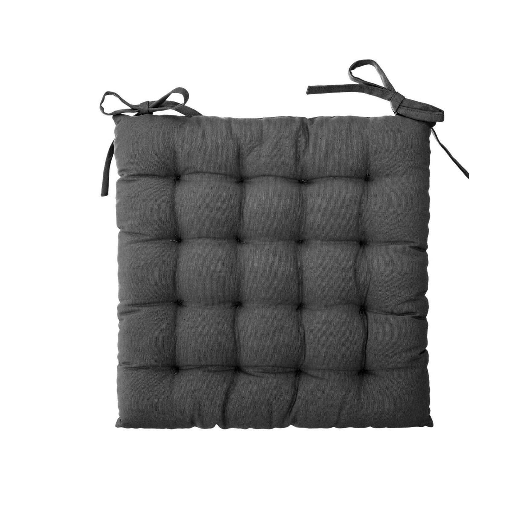 Galette de chaise imprimée et matelassée à nouettes — vue 3