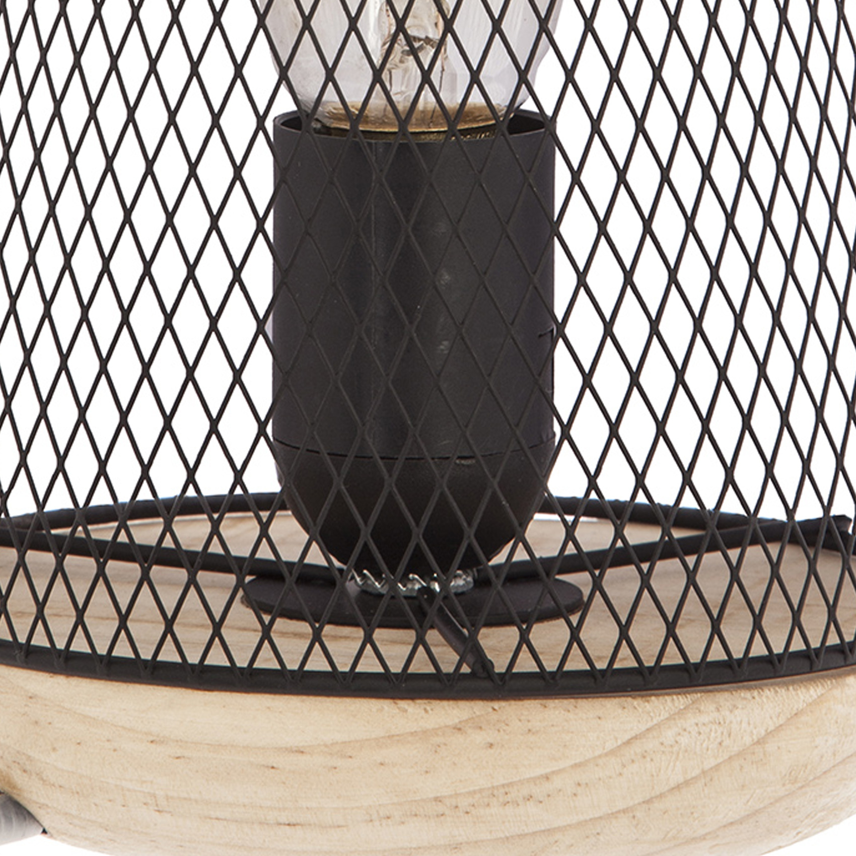Lampe à poser grille et bois — vue 3