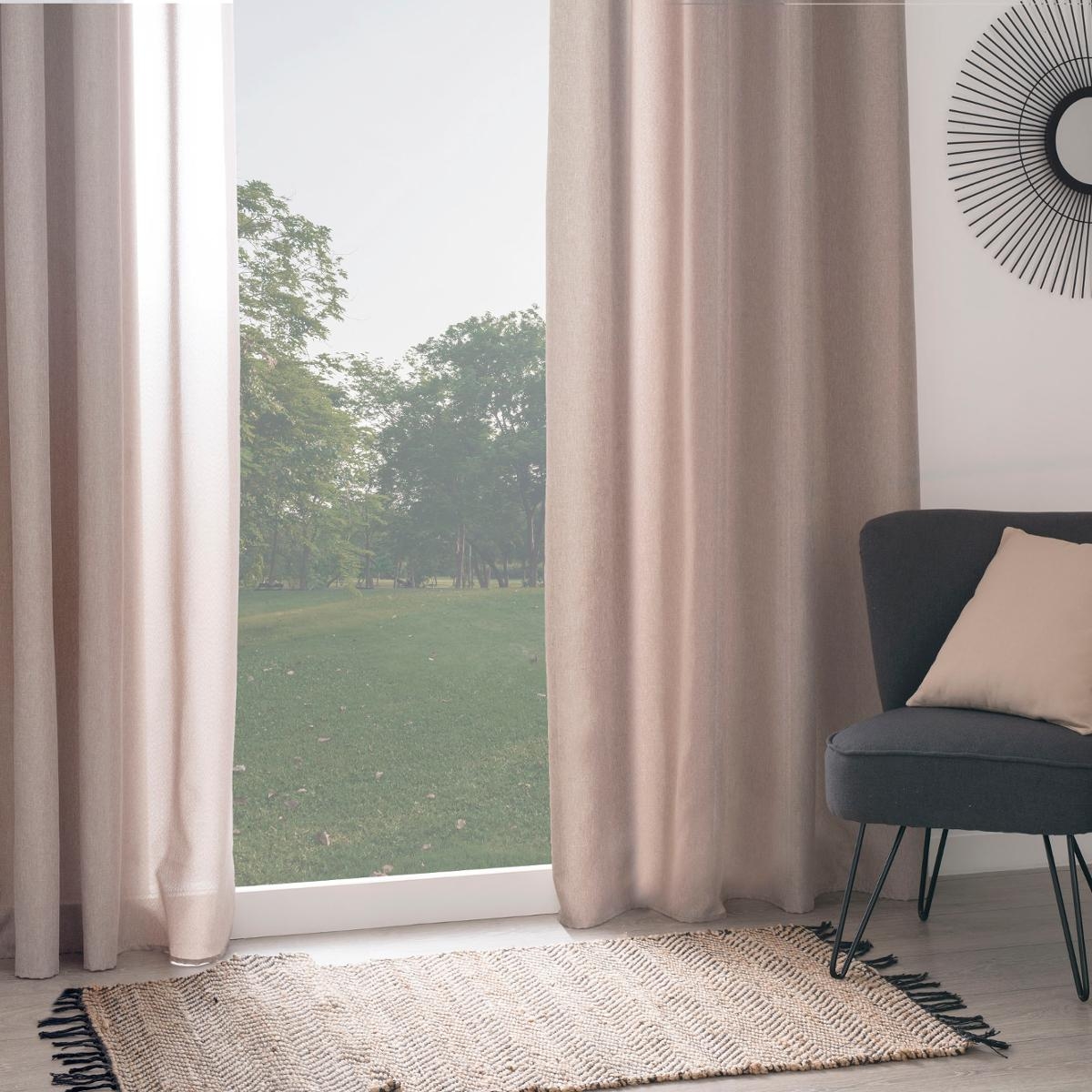 Tringle à Rideaux En Bois Naturel Ø28mm - Kit Complet Avec Supports - Longueur 1.50m