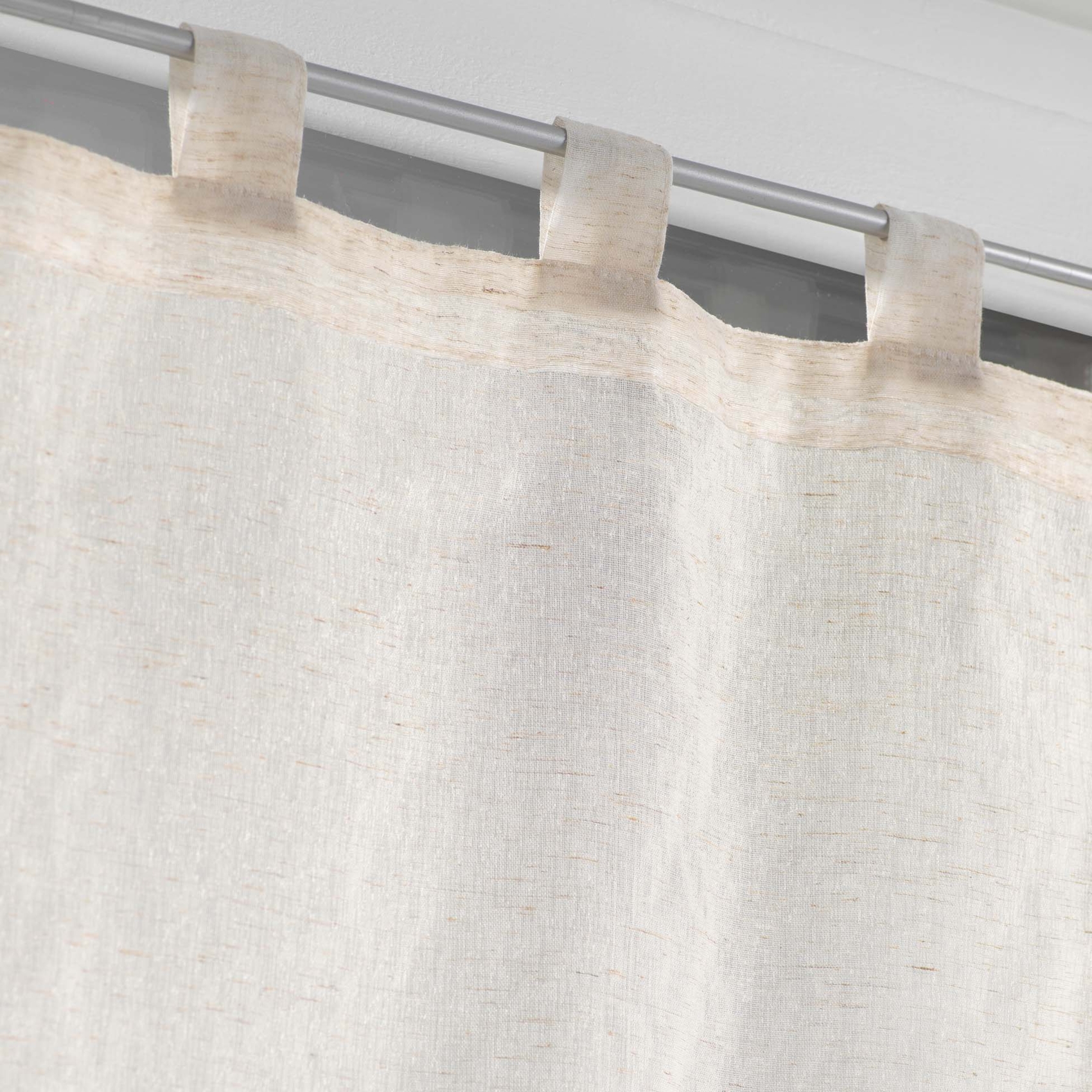 Paire de petits voilages à effet lin tissé — vue 3