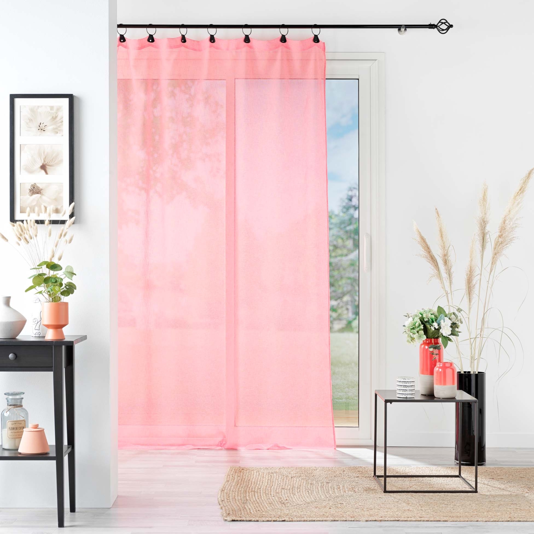 Voilage à anneaux en voile tissé — vue 5