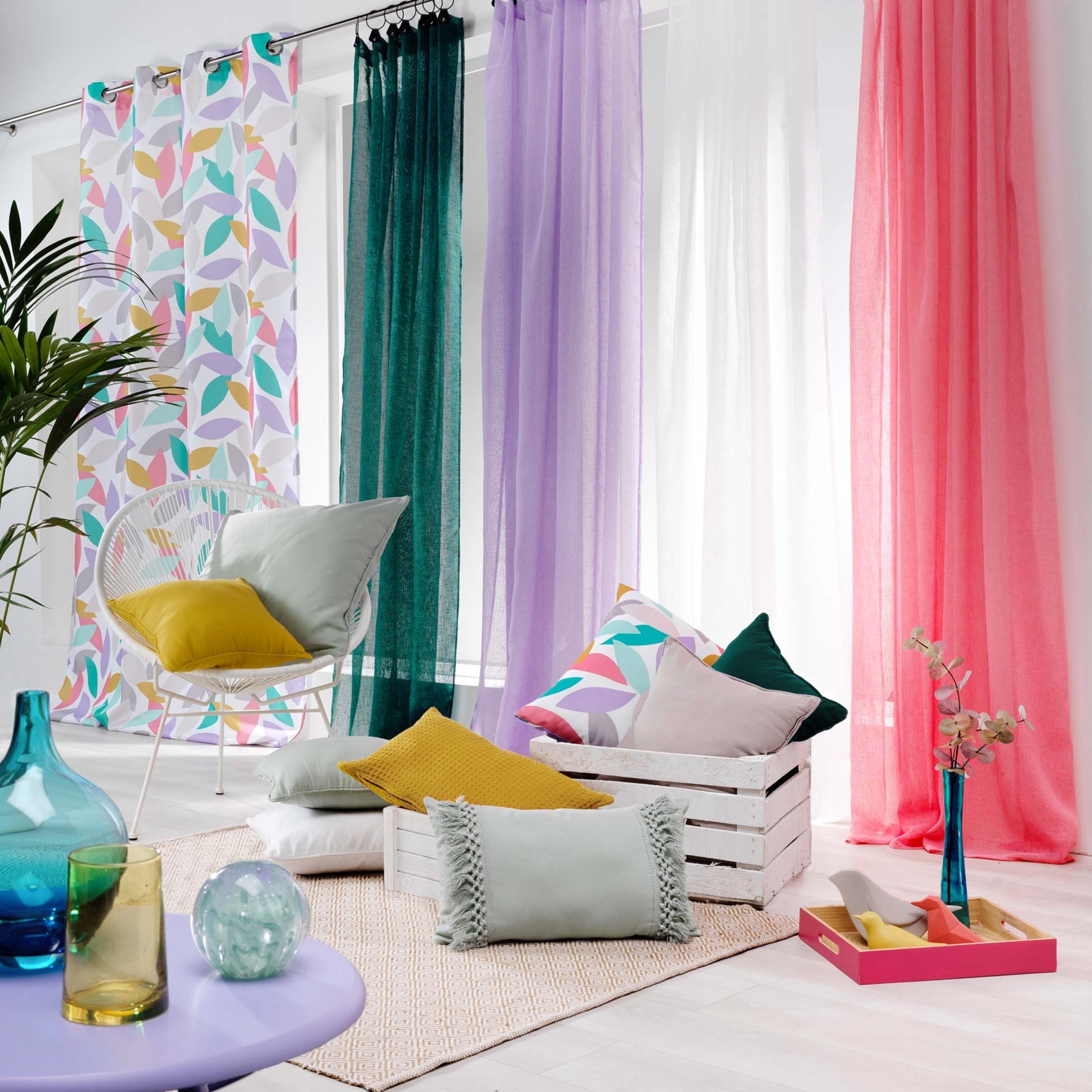 Voilage à anneaux en voile tissé — vue 4