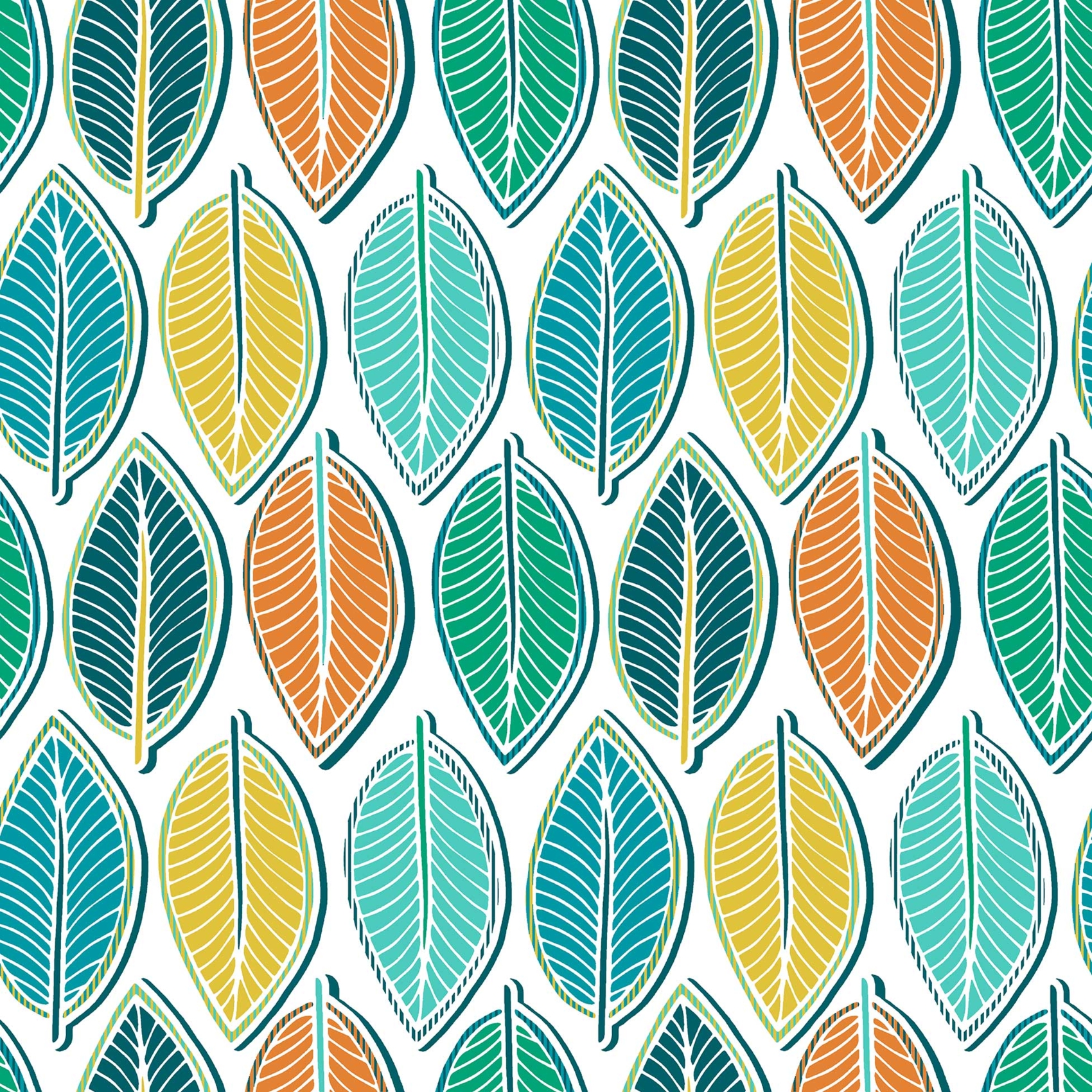 Toile cirée à feuilles stylisées