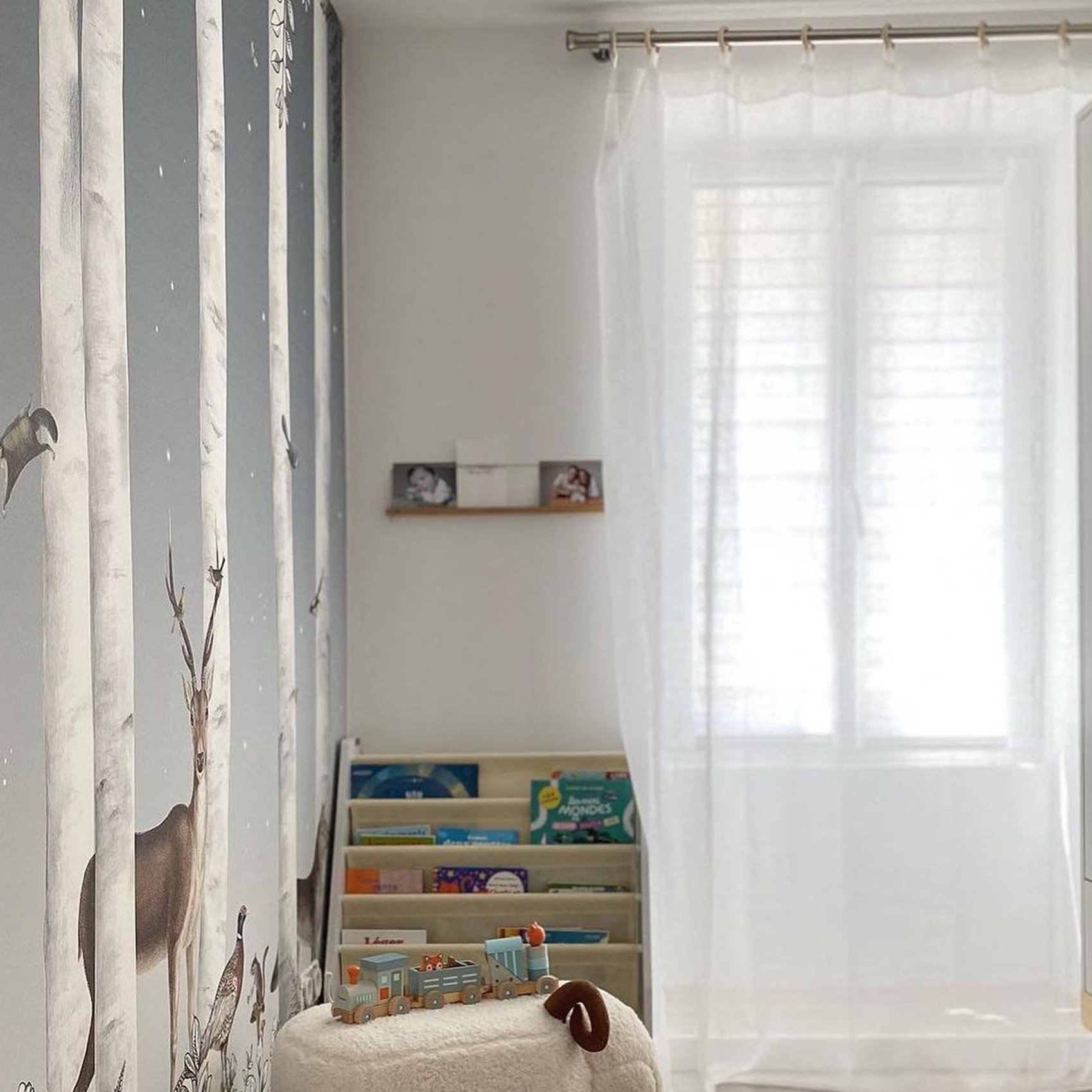 Voilage uni à œillets en bois intégrés — vue 5