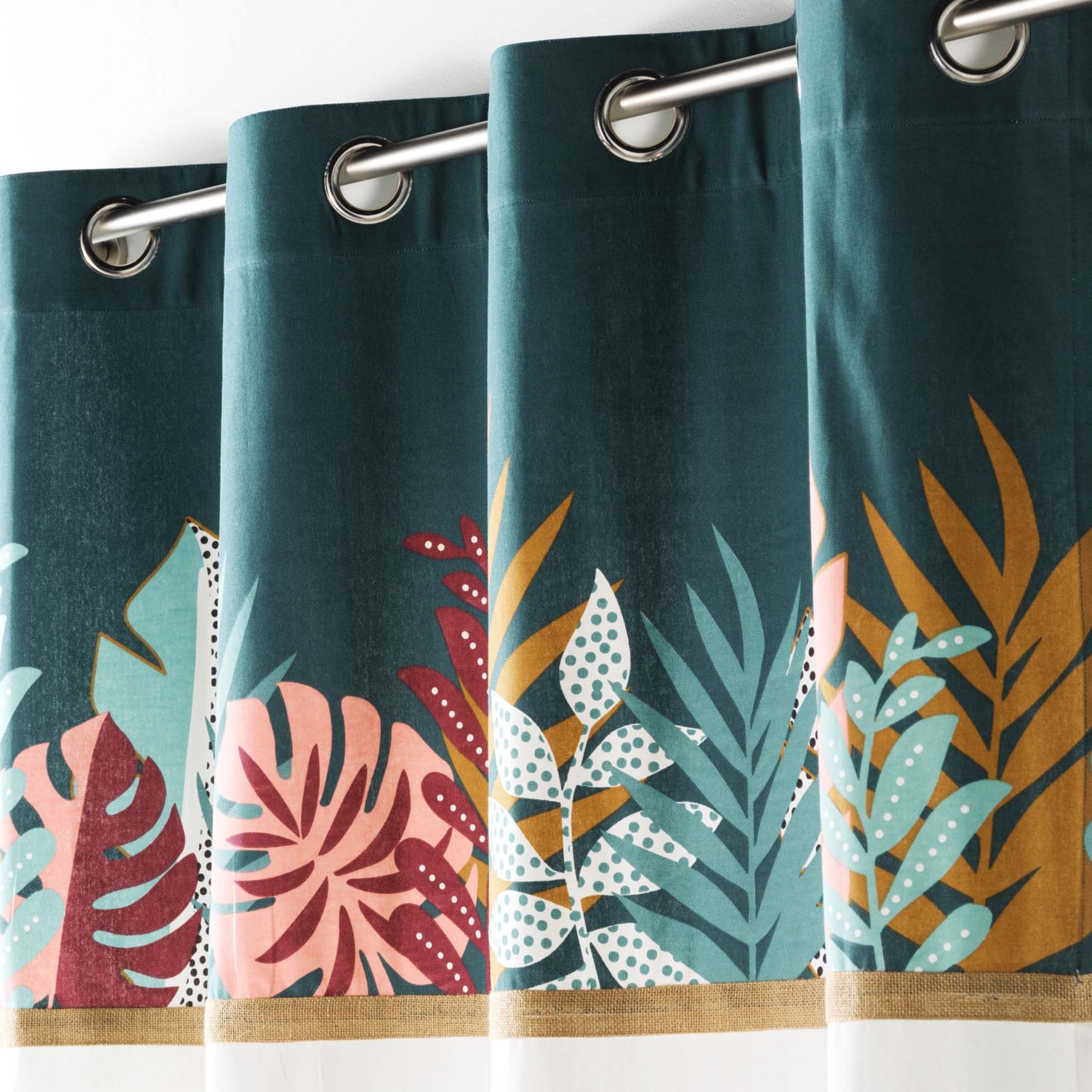 Rideau exotique en coton et jute — vue 3