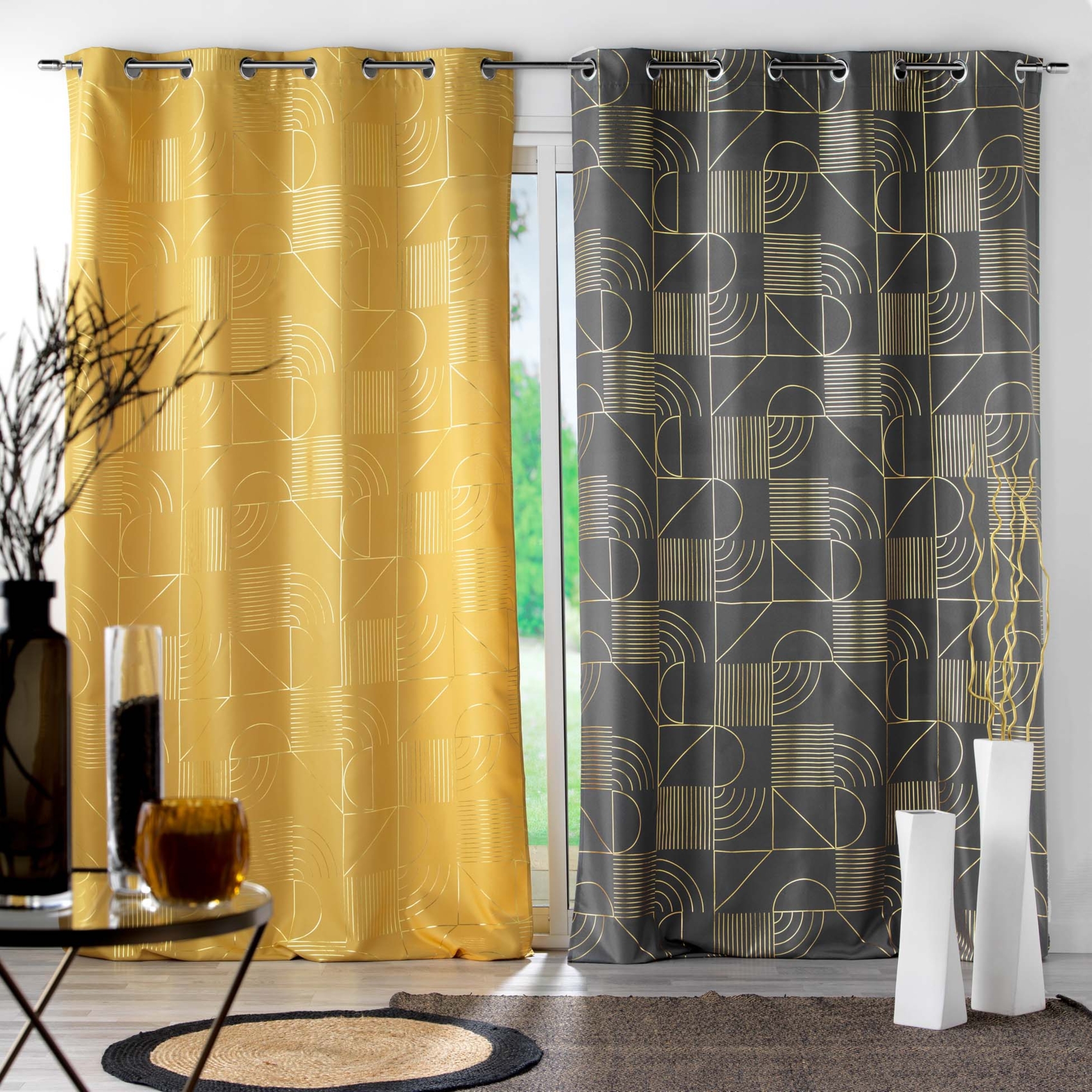 Rideau tamisant à motifs métallisés — vue 5