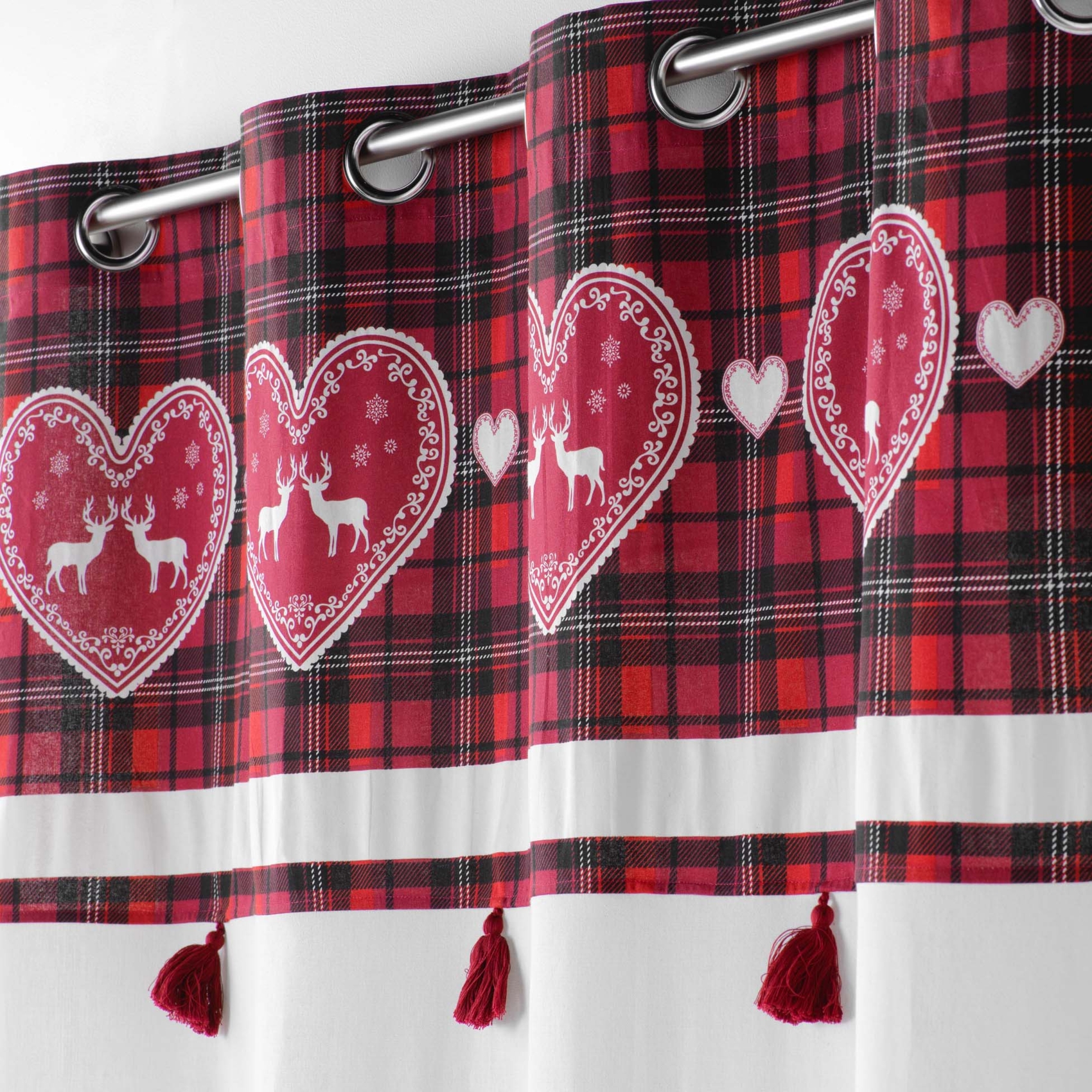 Rideau tamisant au parement à carreaux — vue 3