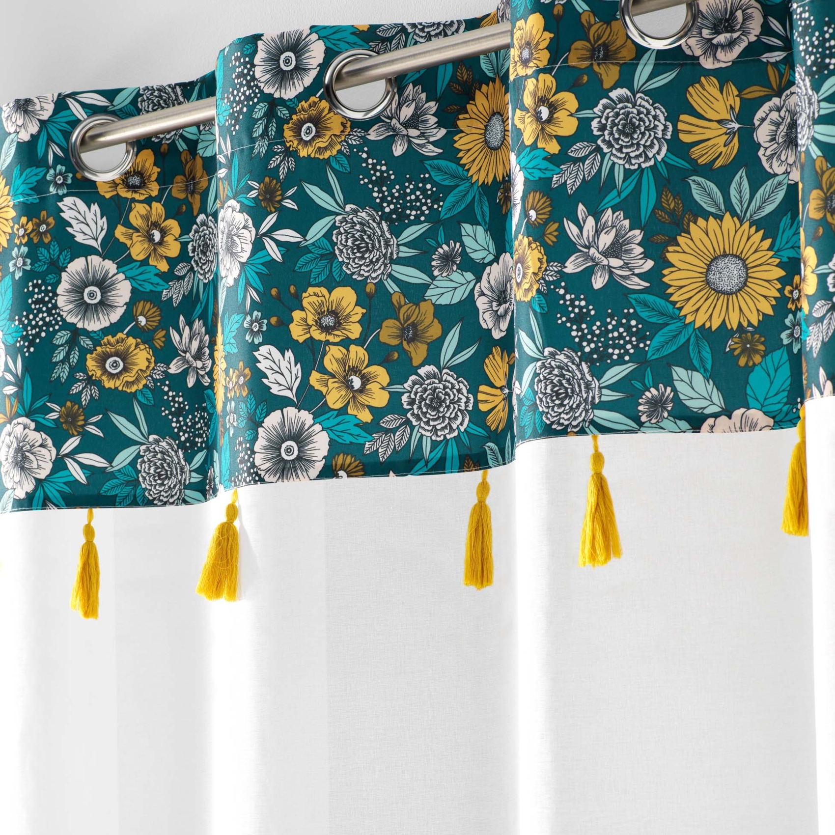 Voilage sablé imprimé floral — vue 3