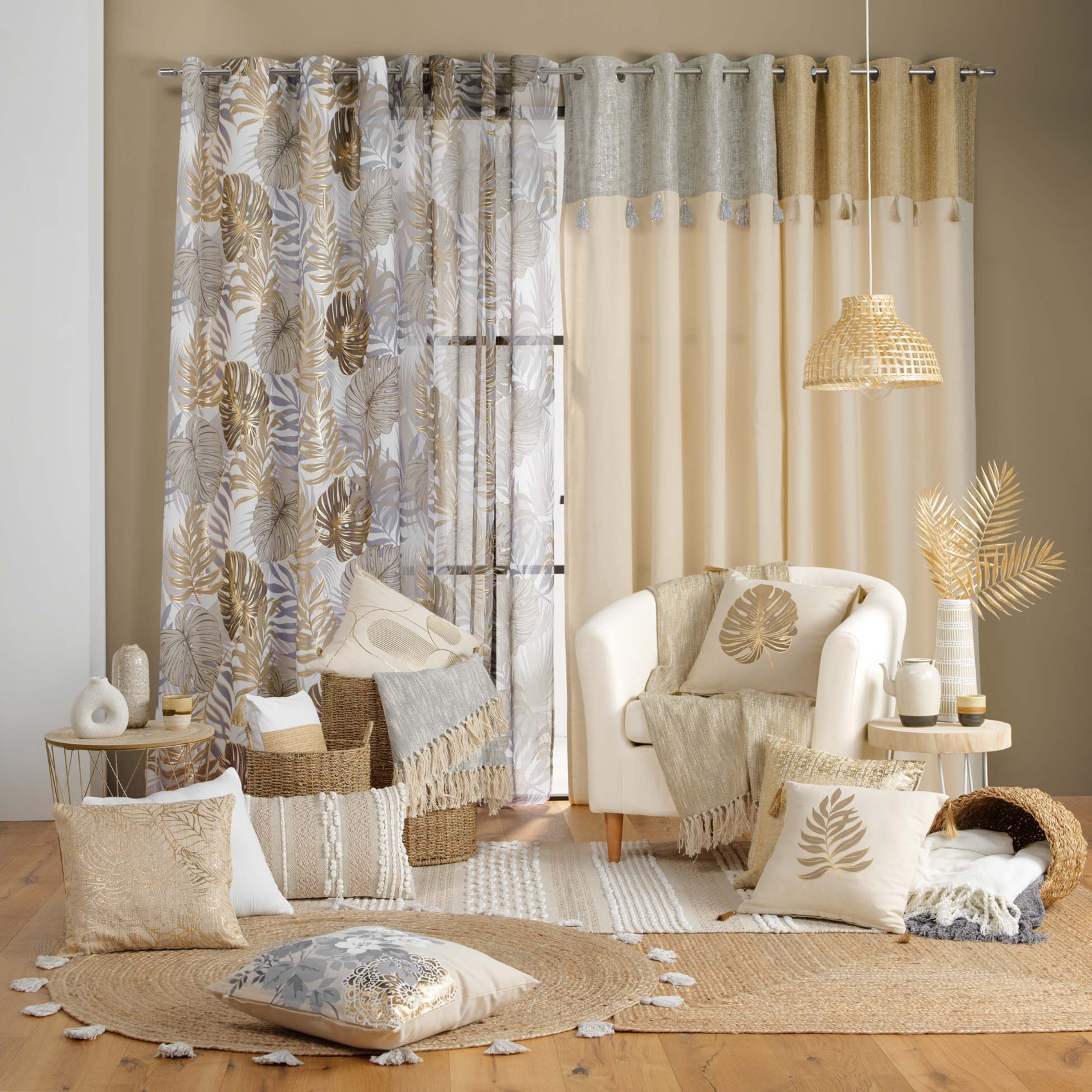 Voilage sablé au style nature dorée — vue 5