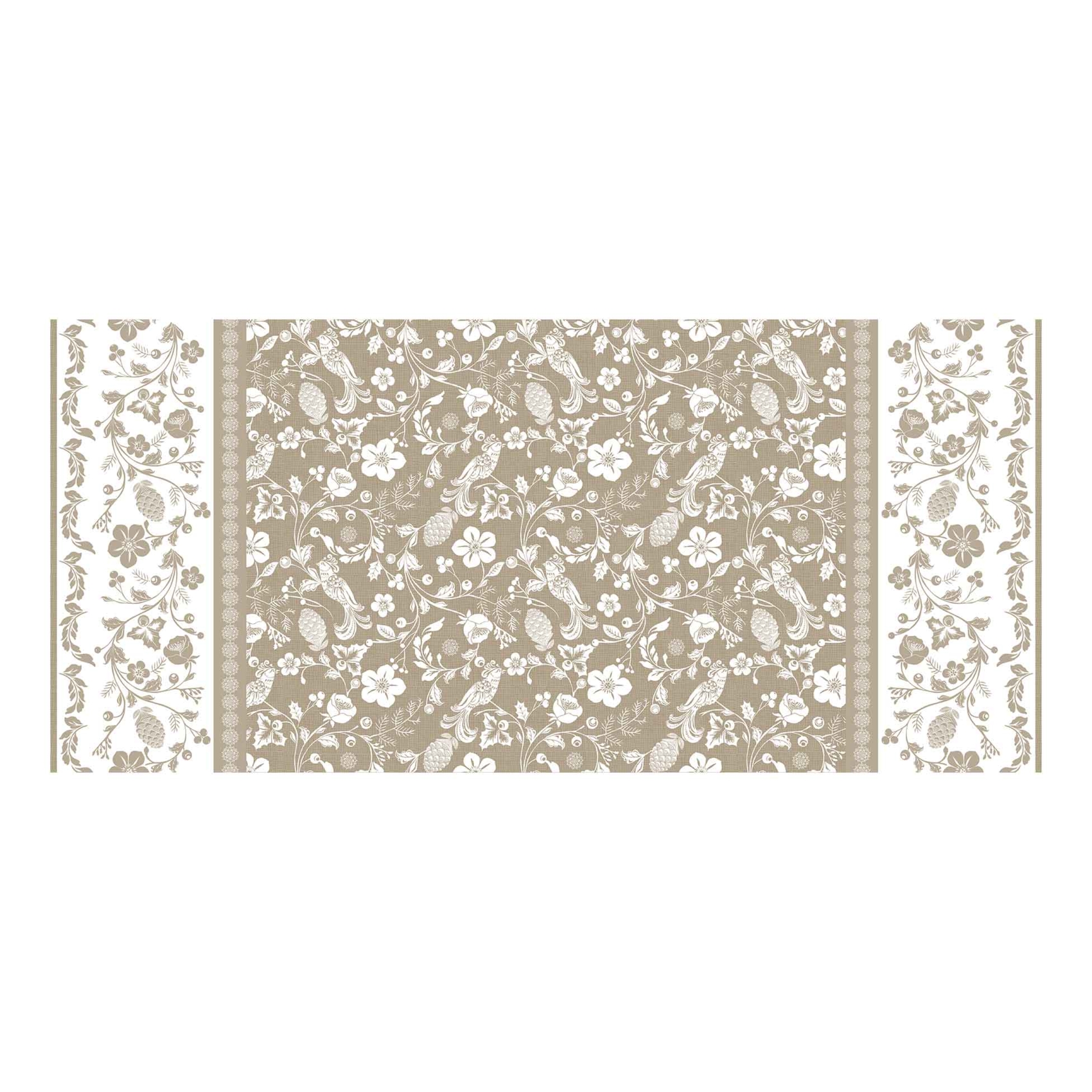 Toile cirée oiseaux aux branchages fleuris