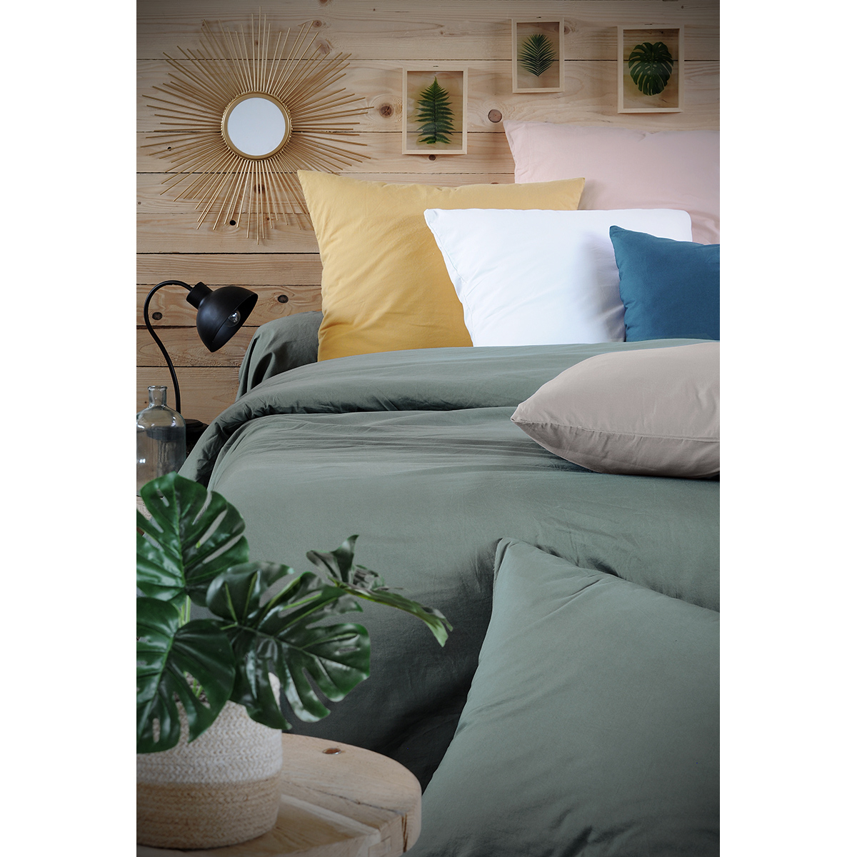 Housse de couette en coton lavé uni — vue 3