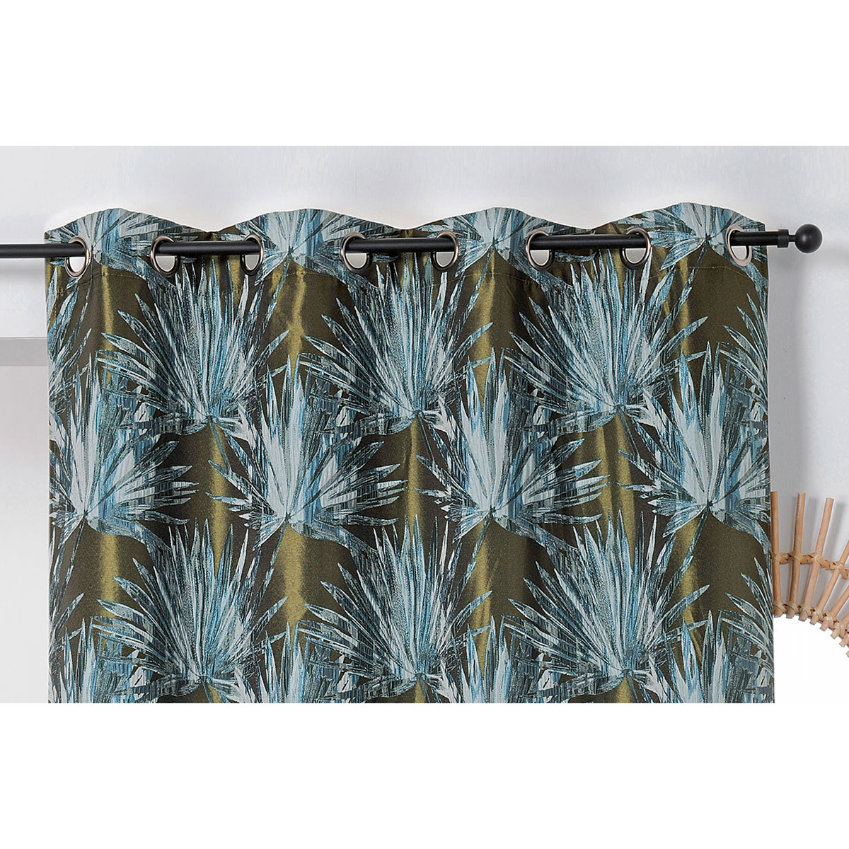 Rideau tamisant aux feuilles tropicales — vue 3