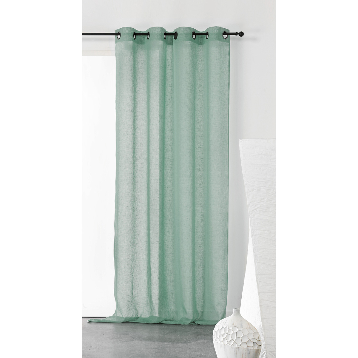 Voilage uni et tamisant en poly/lin — vue 3