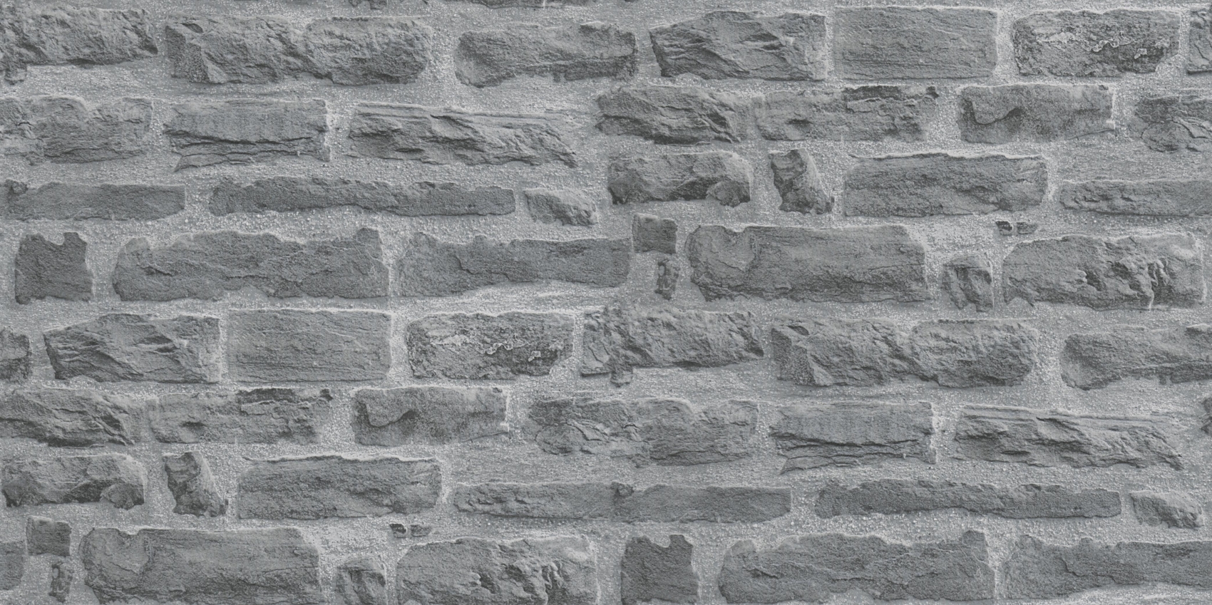 Papier Peint imitation Mur de Pierres avec joint grisé