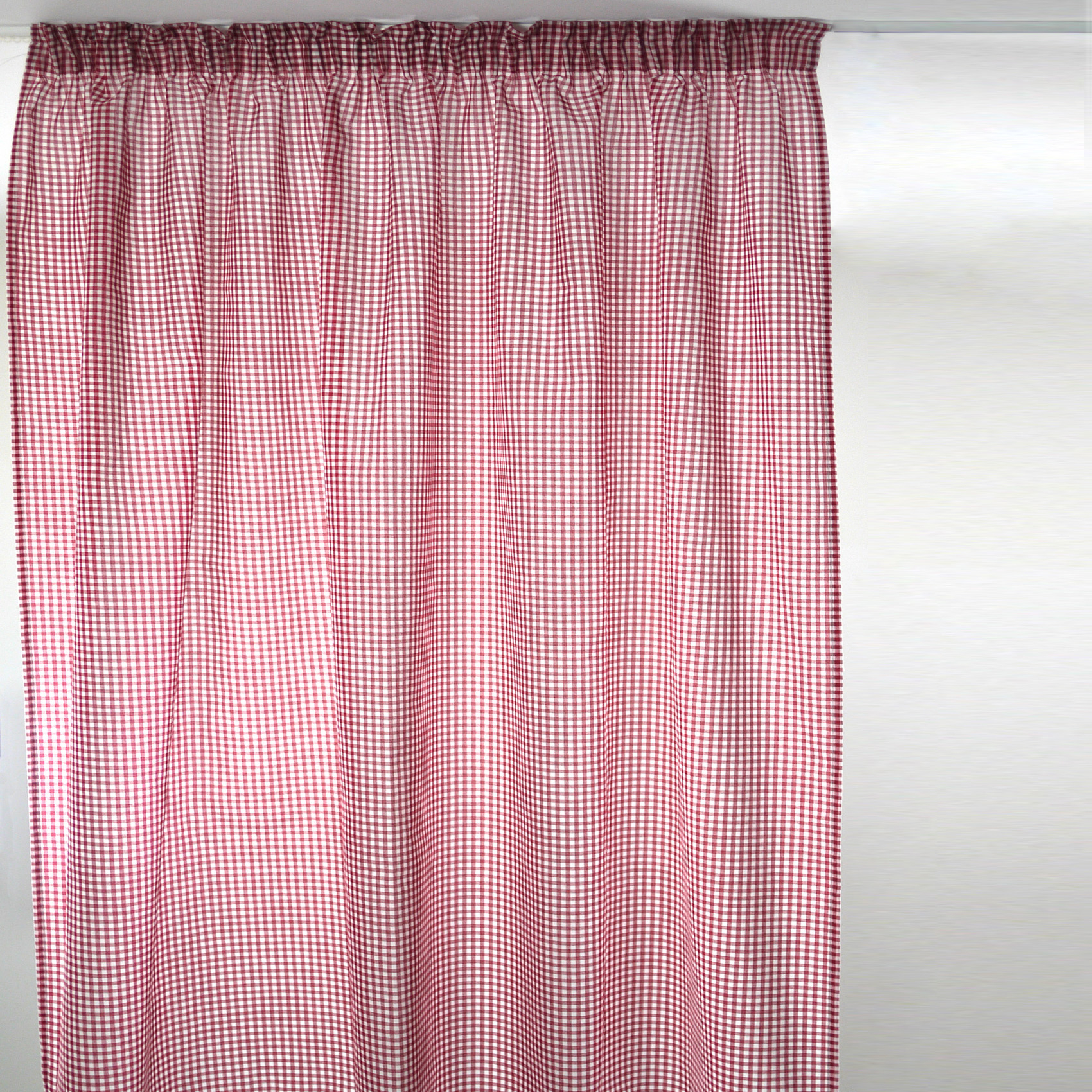 Voilage à galon fronceur imprimé vichy