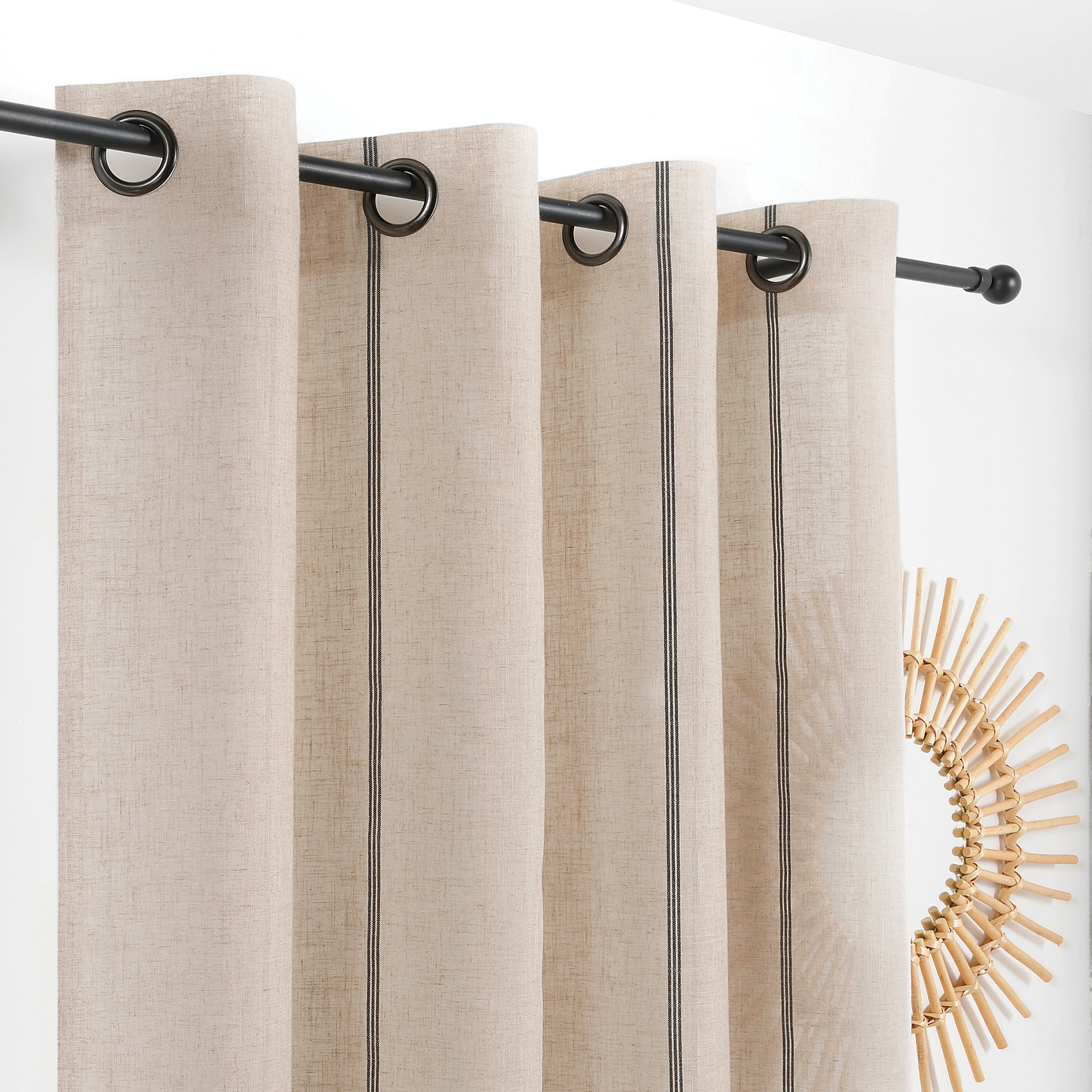 Voilage aux fines rayures noires — vue 6