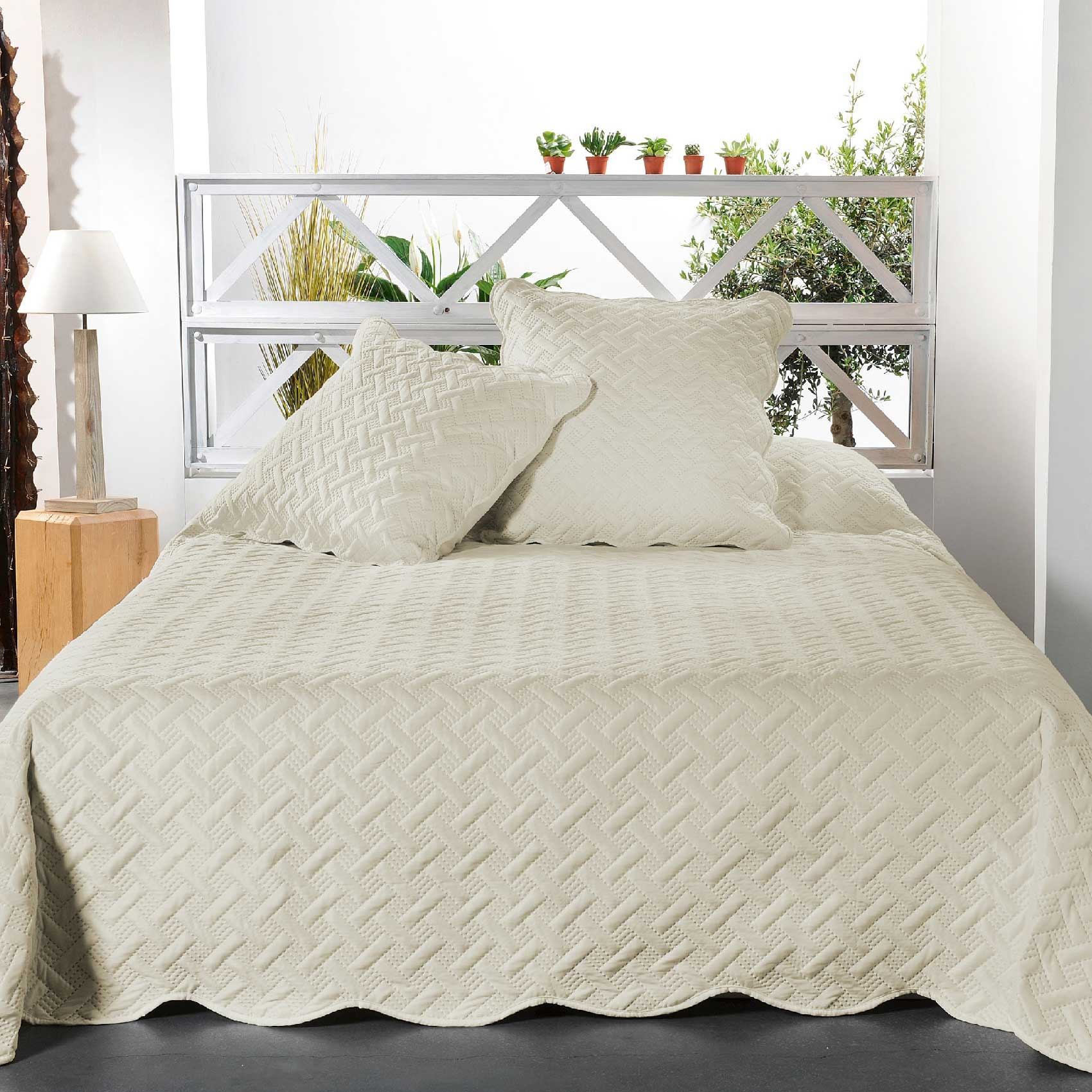 Couverture molletonné surpiquage graphique