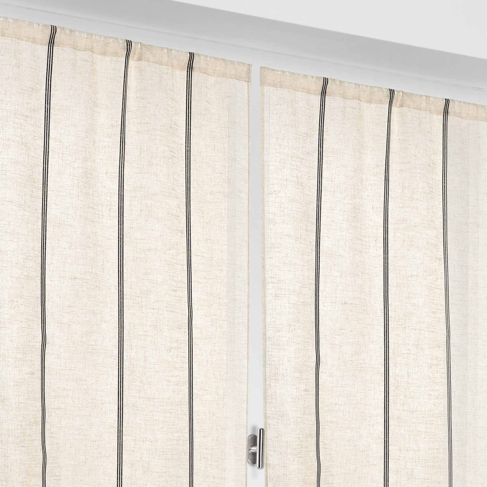 Paire de voilages droits à rayures — vue 5