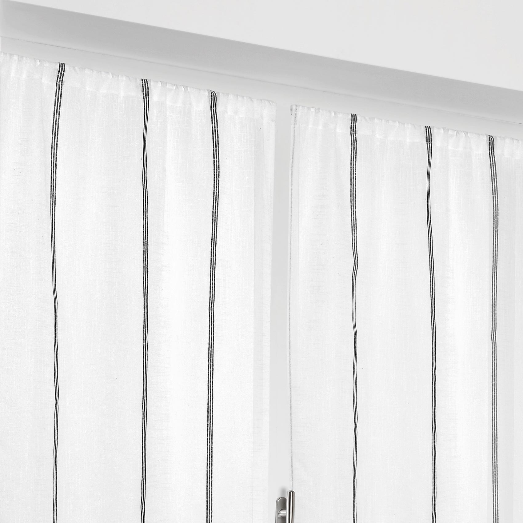 Paire de voilages droits à rayures — vue 3