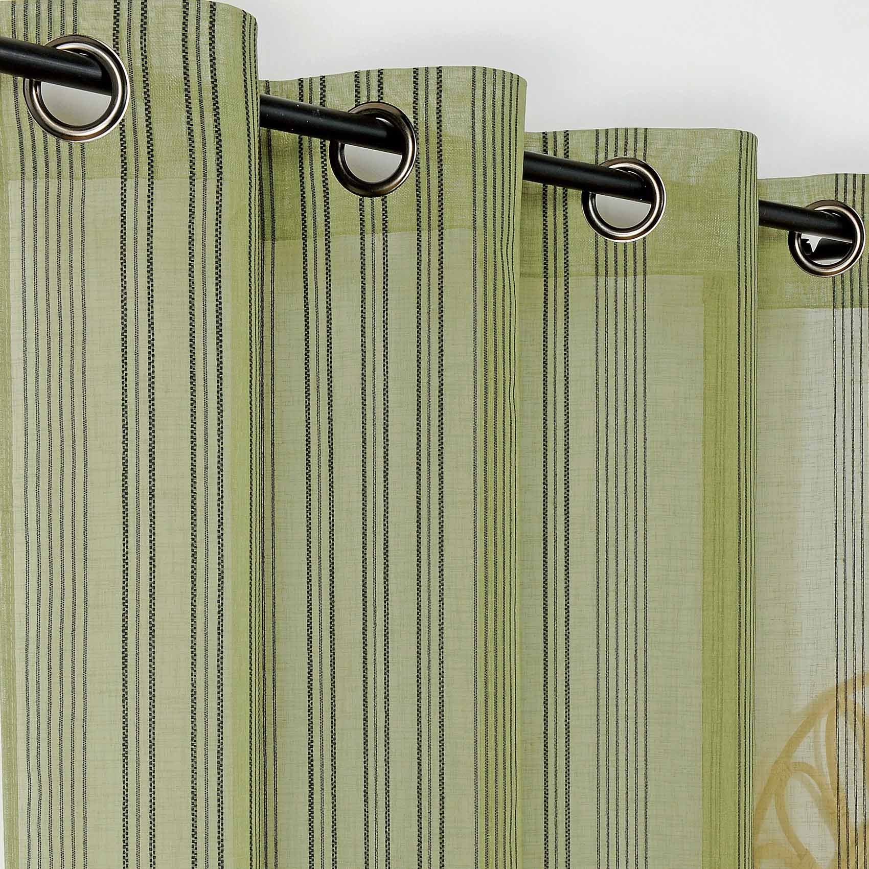 Voilage à l'aspect lin aux rayures verticales — vue 4